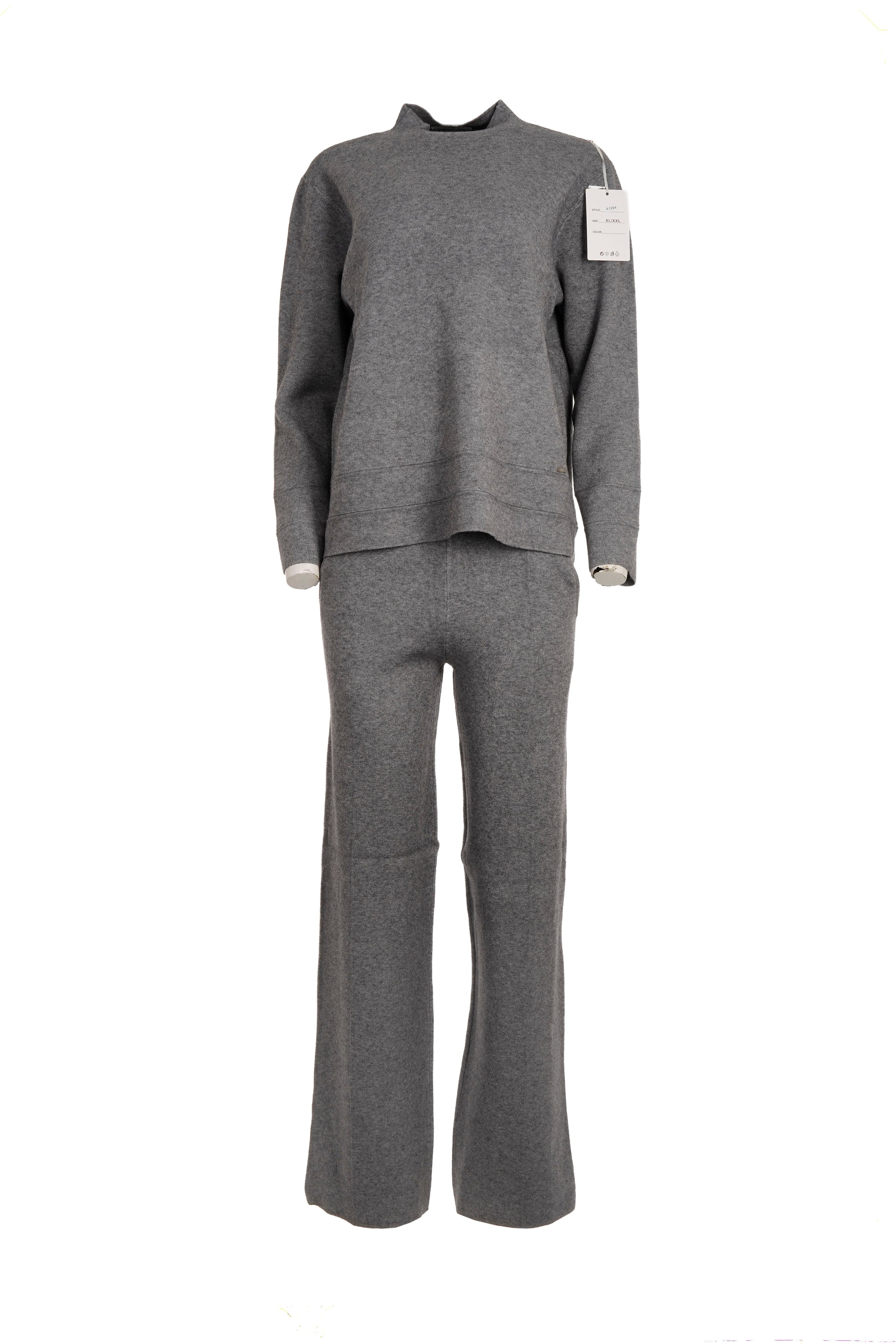 Luxury Promise A129A L/XL GREY HIGH NECK CASHMERE BLEND POCKET SET AKC0267