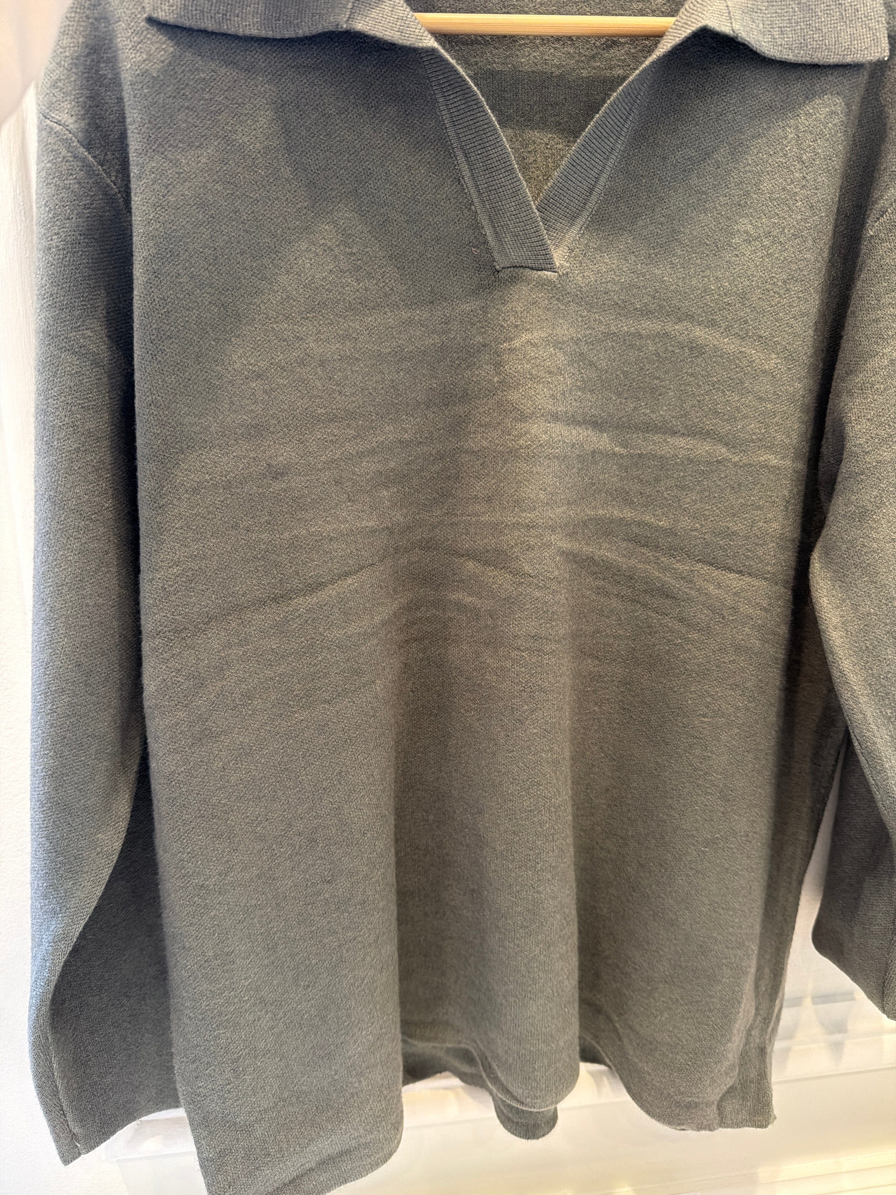 Luxury Promise A17A XL SAGE PLAIN V NECK CASHMERE BLEND SET AKC0288