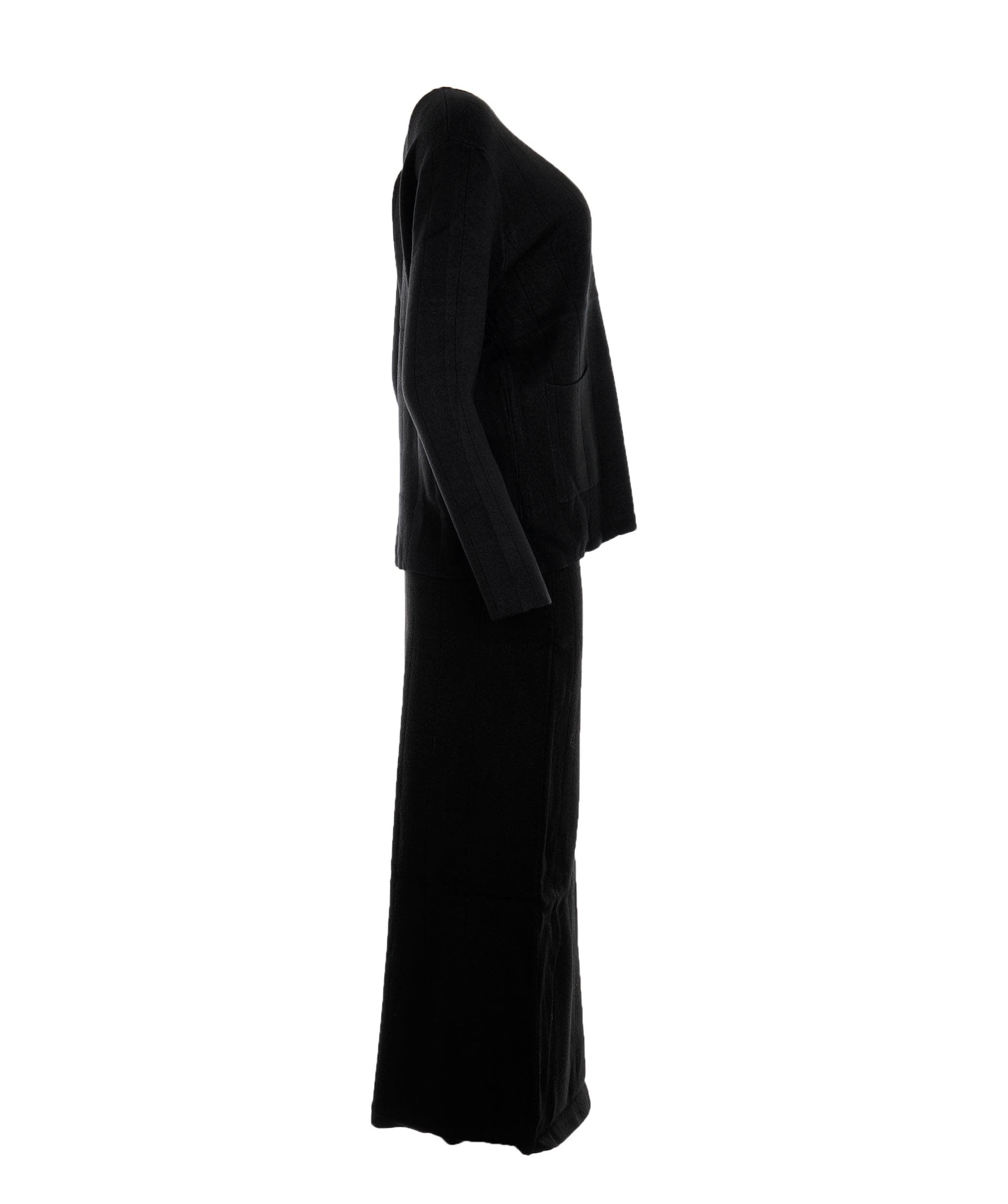 Luxury Promise Ashley Black Crewneck Maxi Skirt Set M DBXL0146