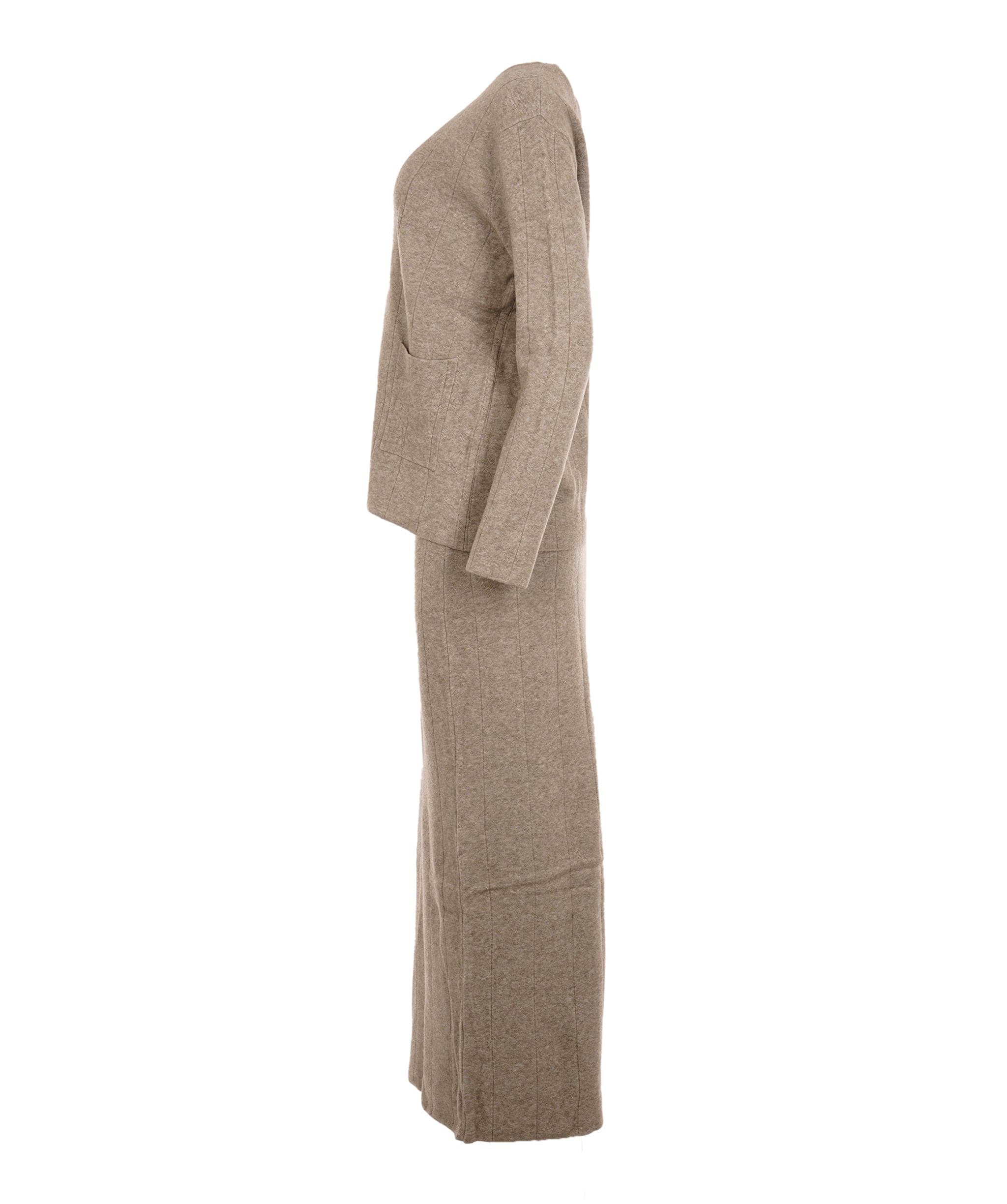 Luxury Promise Ashley Khaki Crewneck Maxi Skirt Set M DBXL0136