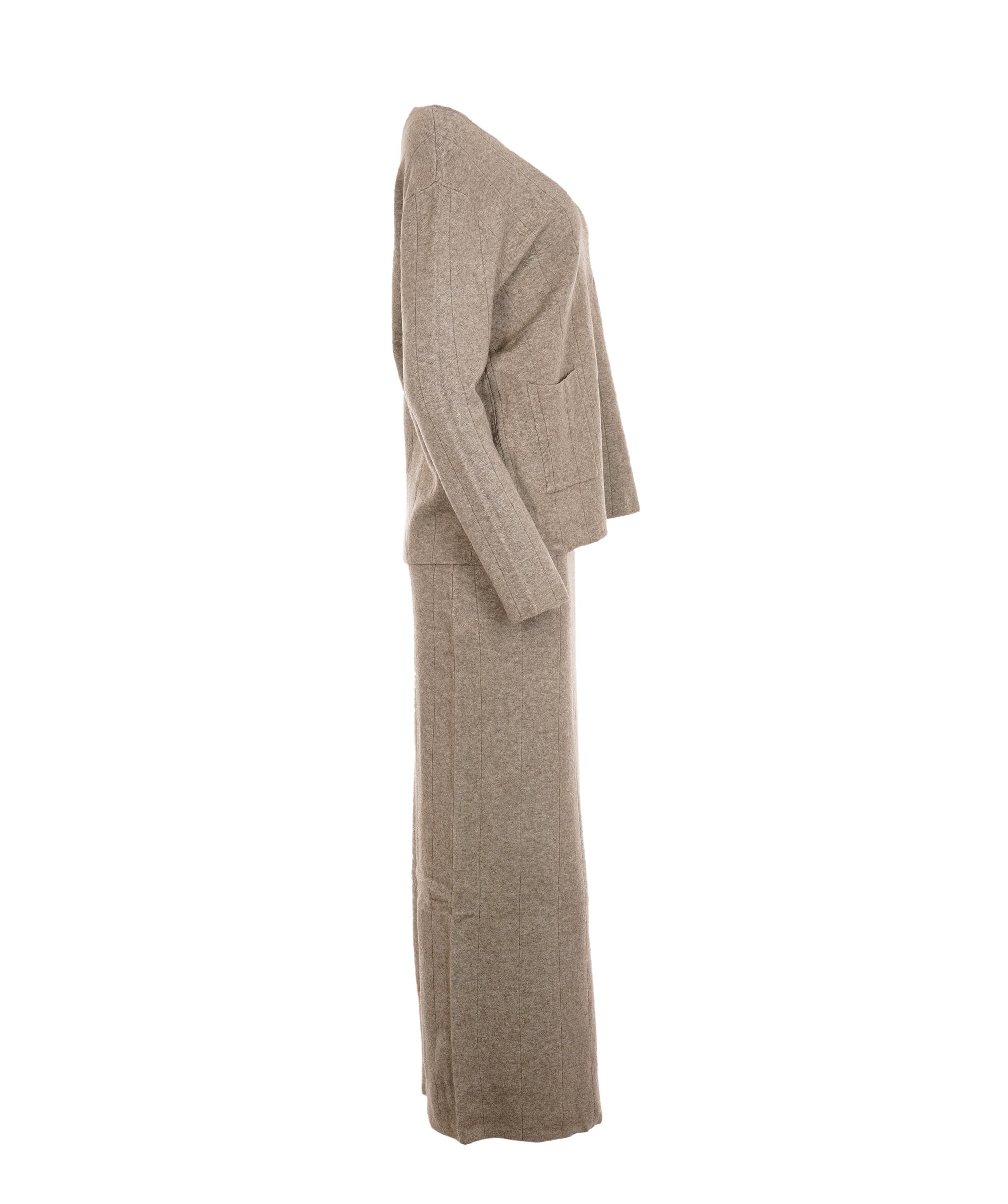 Luxury Promise Ashley Khaki Crewneck Maxi Skirt Set M DBXL0136