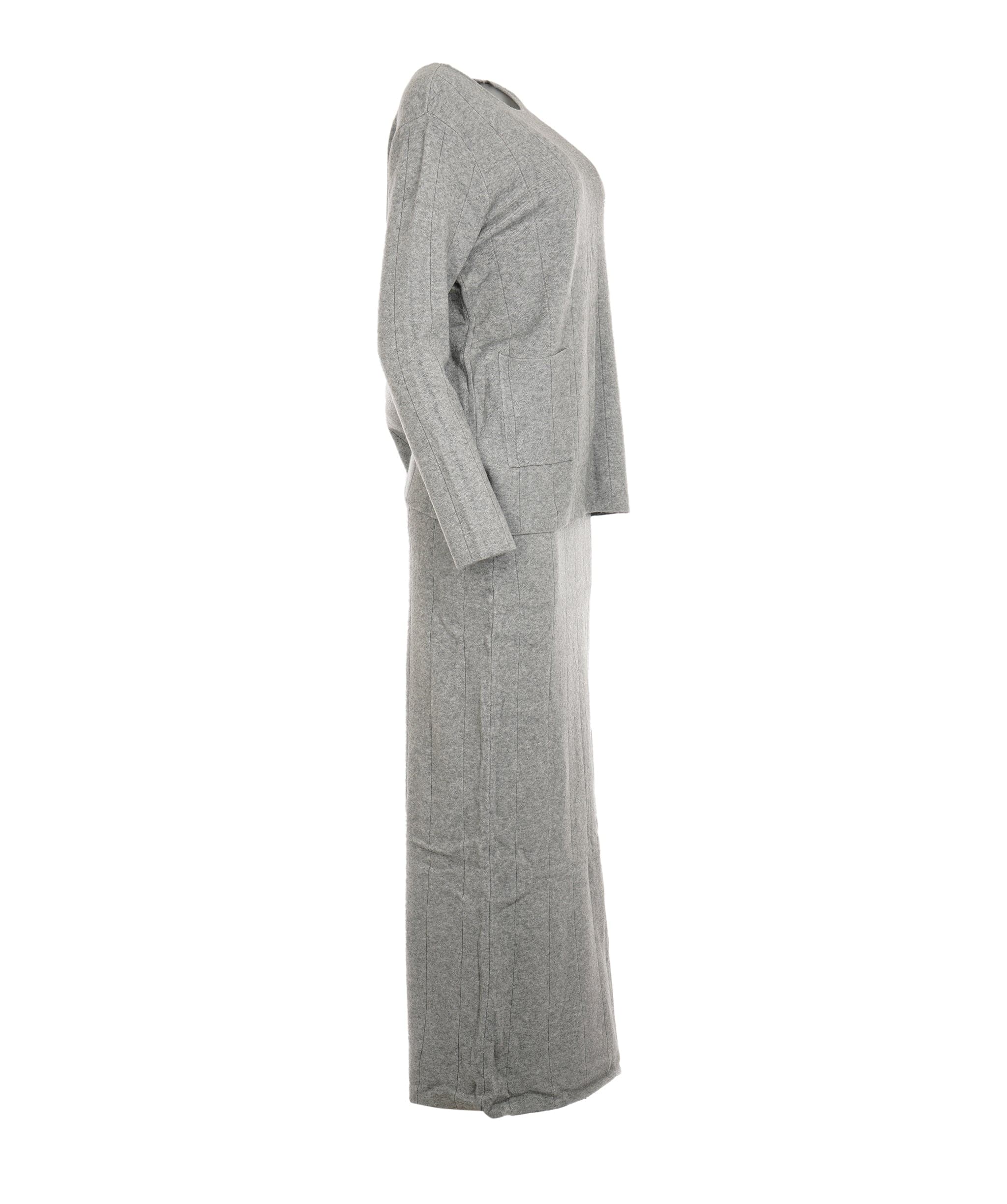 Luxury Promise Ashley Light Grey Crewneck Maxi Skirt Set M DBXL0138