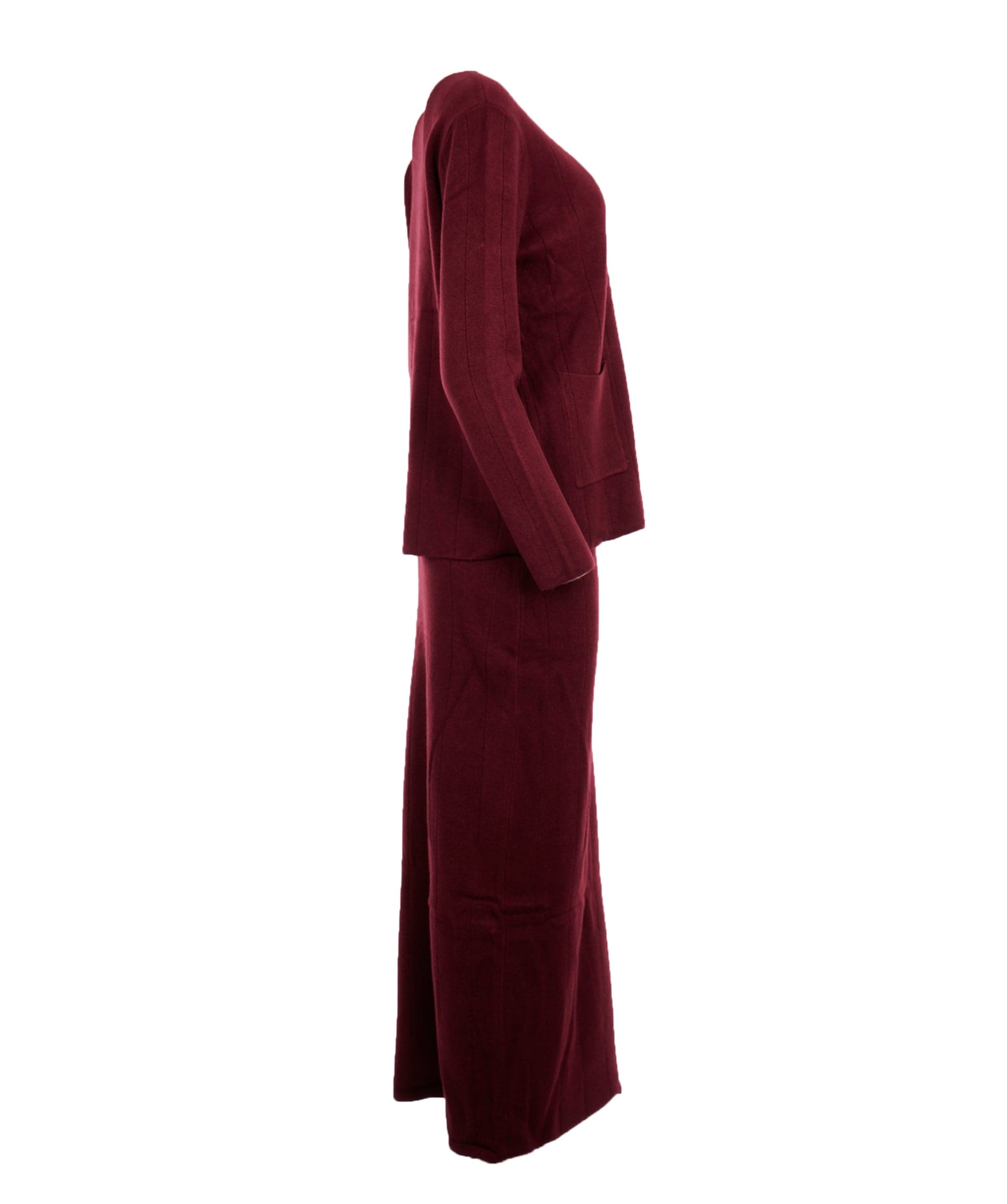 Luxury Promise Ashley Wine Crewneck Maxi Skirt Set L DBXL0145