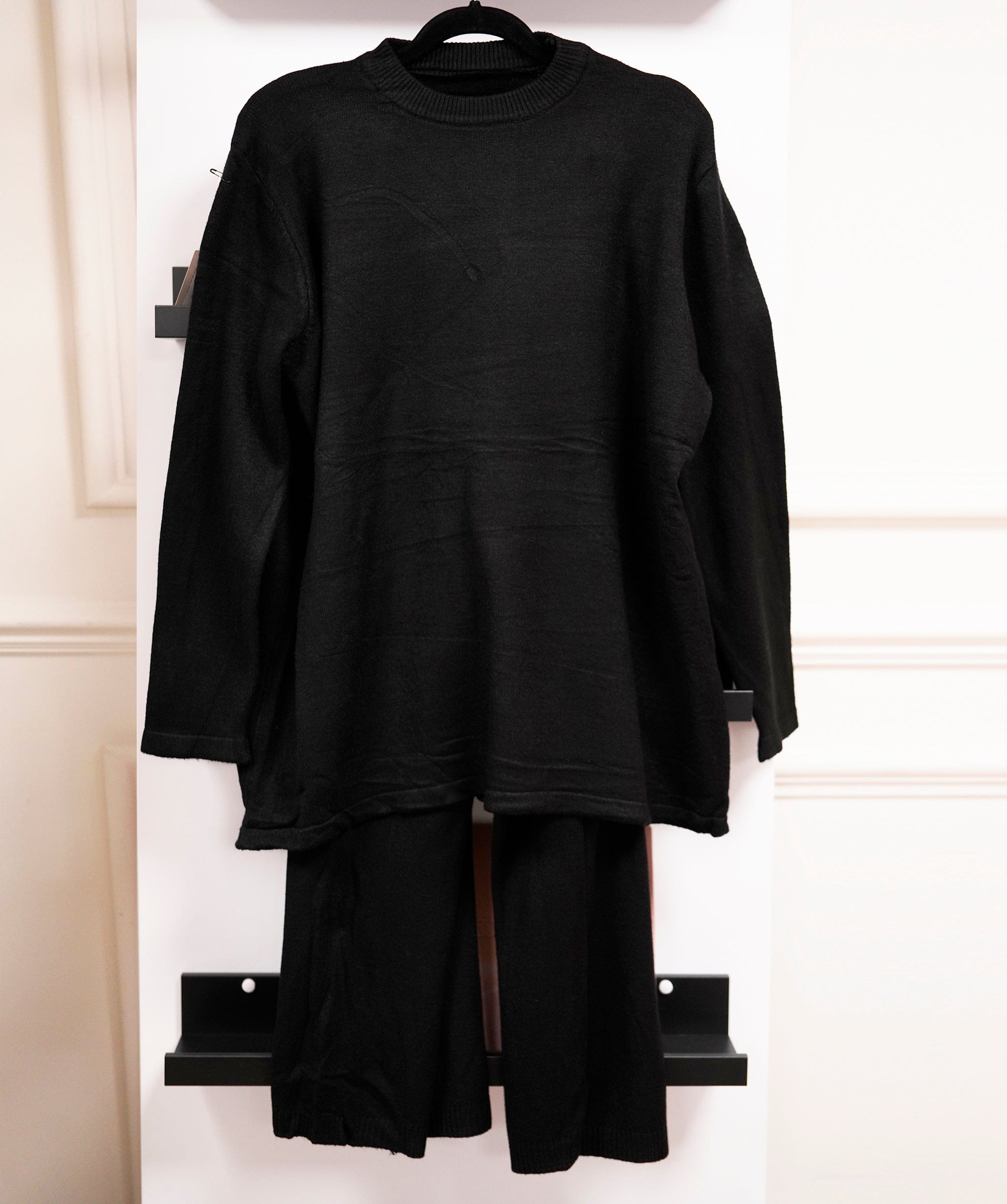 Luxury Promise Black Crewneck Loungeset Free size AKC0039