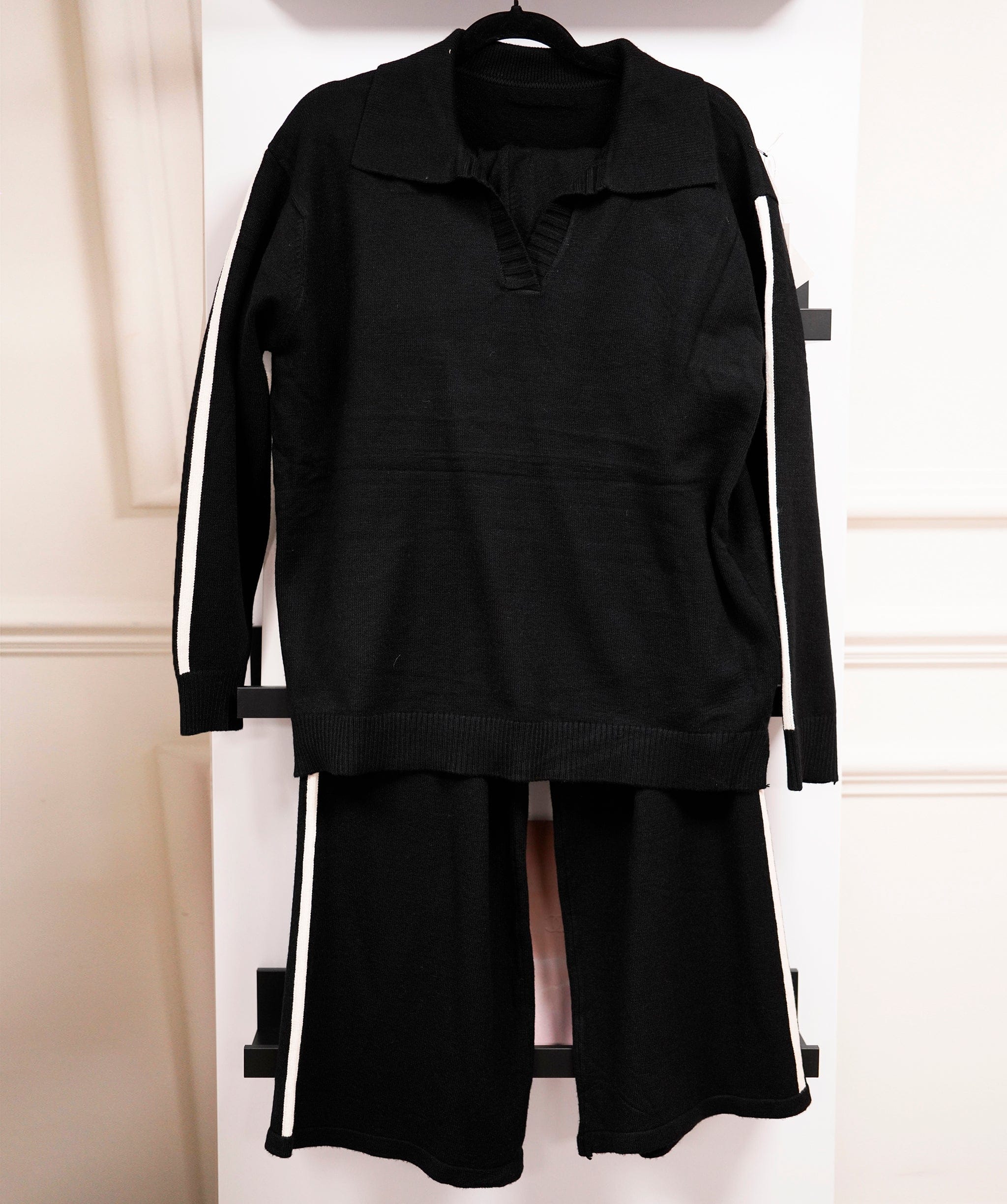 Luxury Promise Black Side Striped Loungeset XXL AKC0048