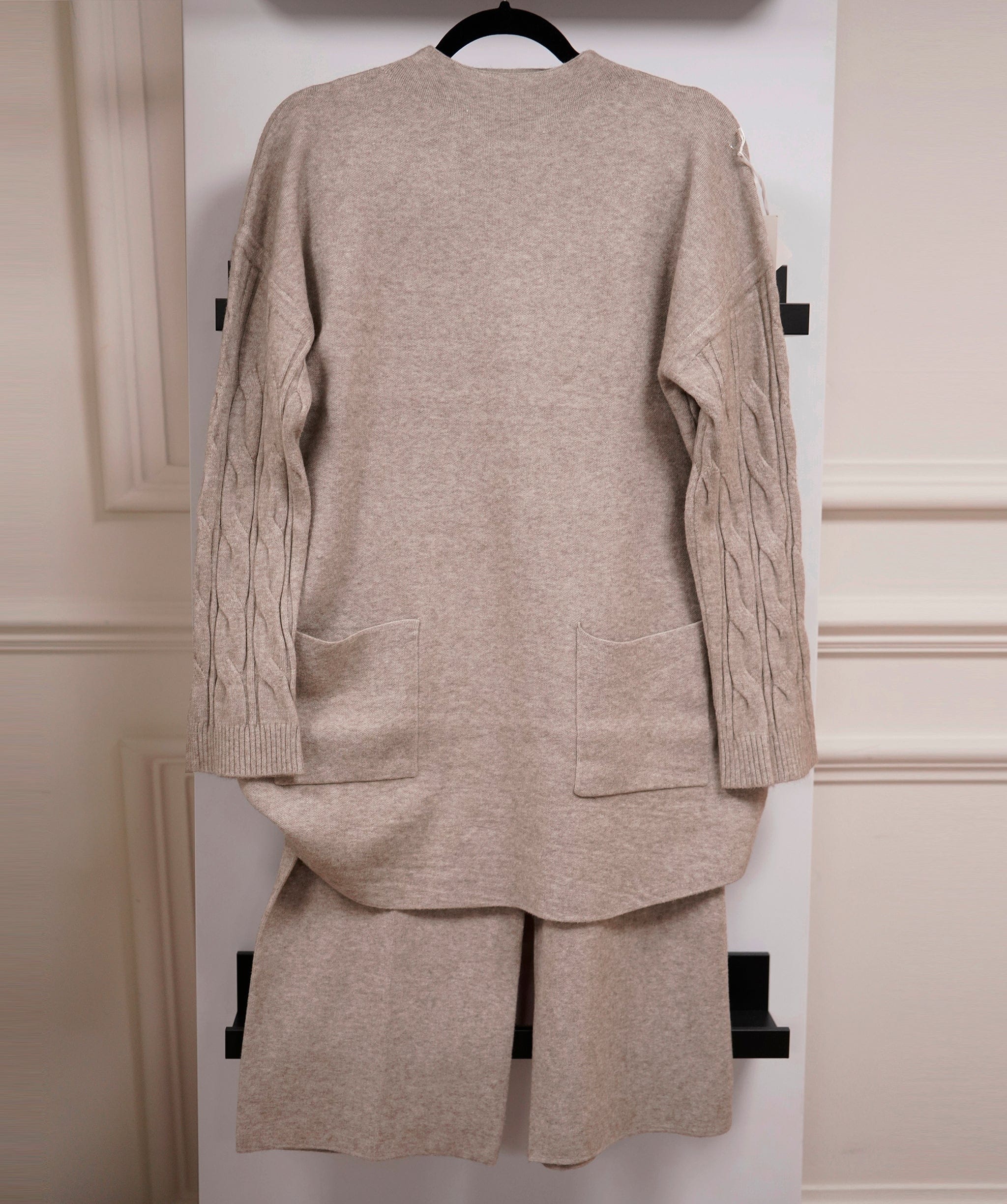 Luxury Promise Cable Sand Knit Grey Loungeset M/L AKC0063