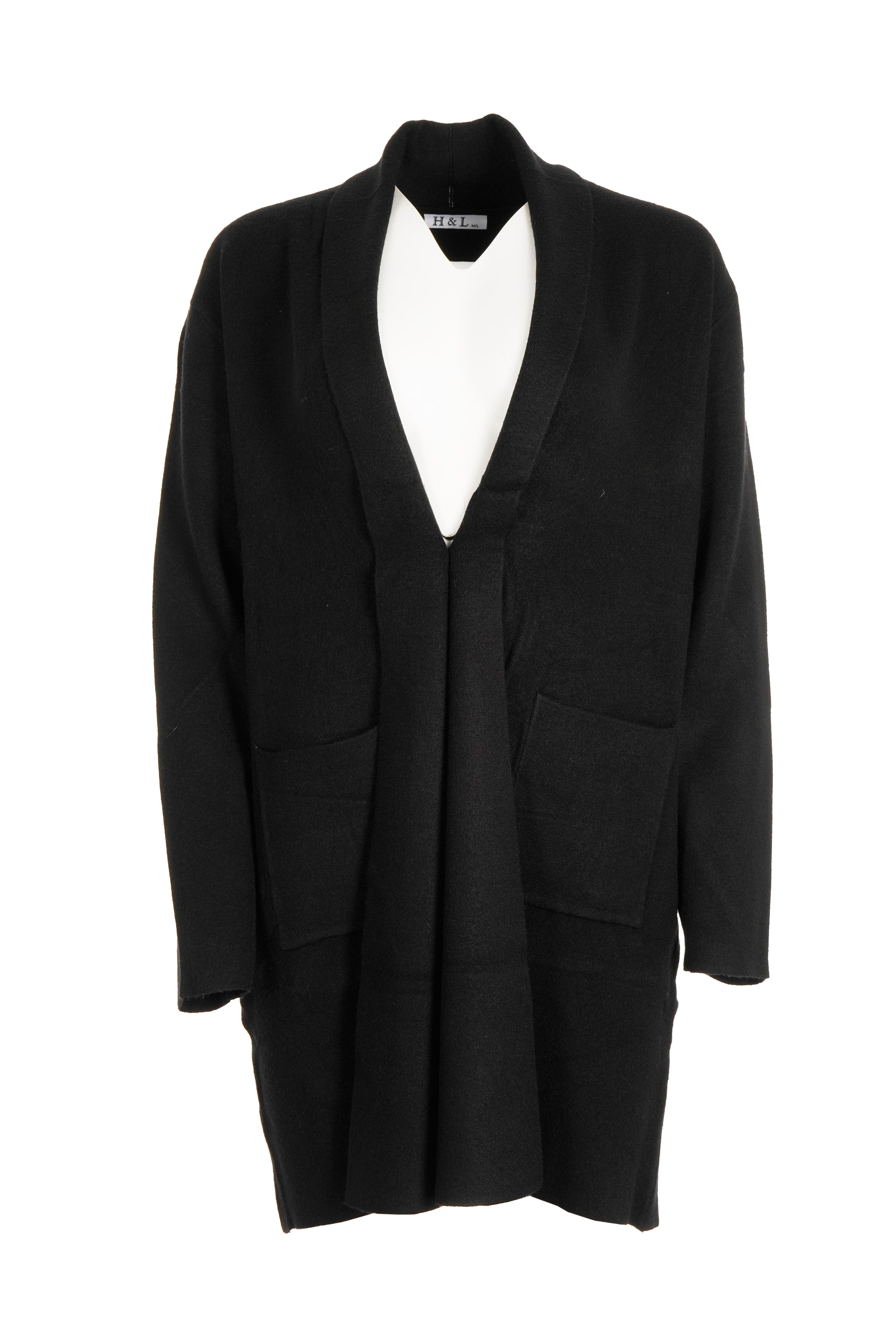 Luxury Promise CASHMERE CARDIGAN BLACK L/XL AKC0302