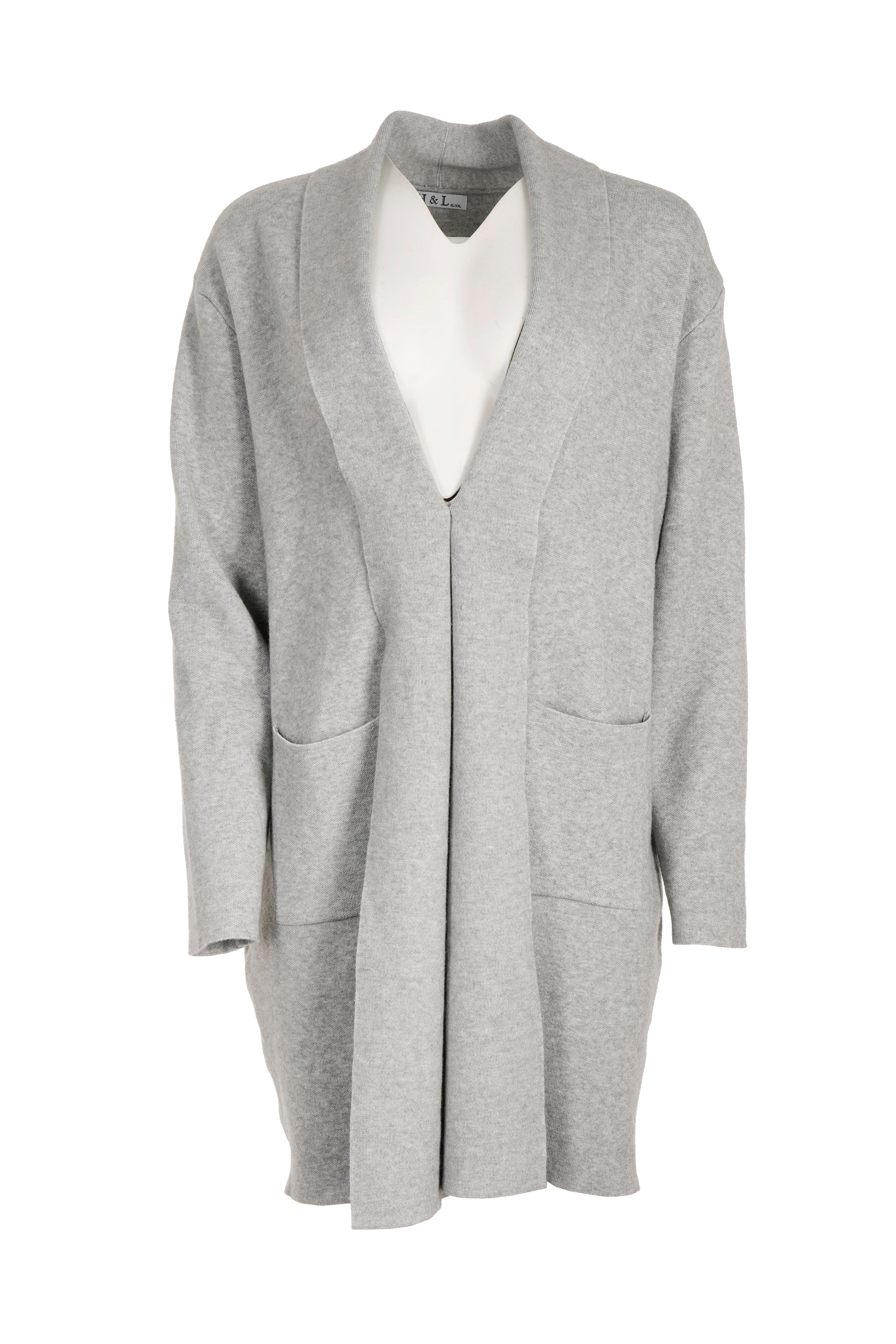 Luxury Promise CASHMERE CARDIGAN GREY M/L AKC0309