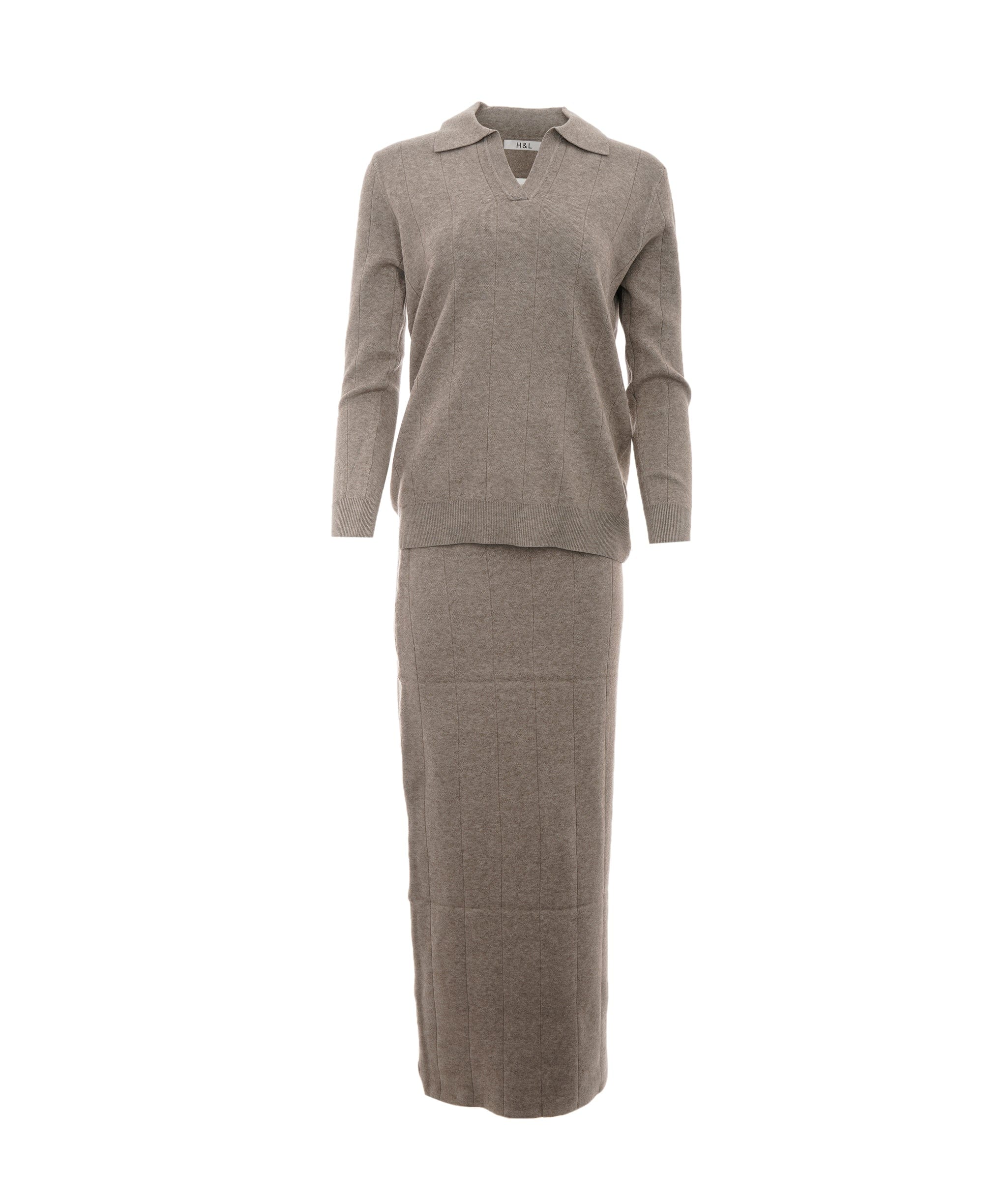 Luxury Promise Charlotte Cream L//XXL Maxi Skirt Cashmere Loungewear Set AKC0349
