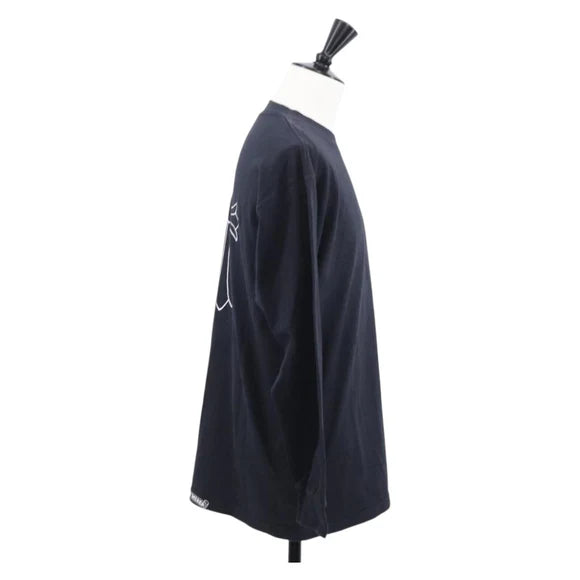 Luxury Promise Chrome Hearts Horseshoe Print Long Sleeve Top Cotton Black Auth 147578M 147578M