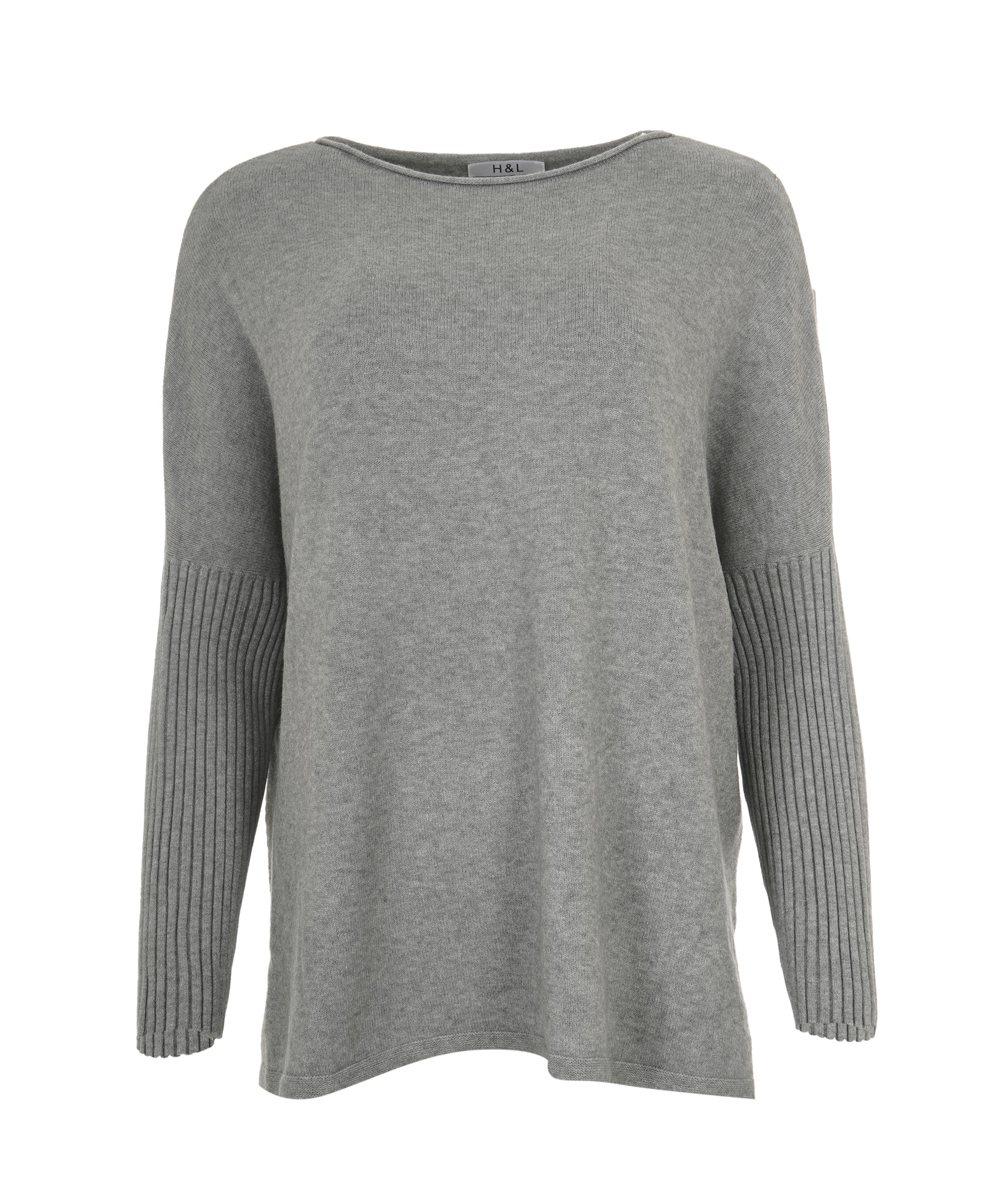 Luxury Promise Corduroy Crewneck Loungewear Jumper - Grey ML AKC0128