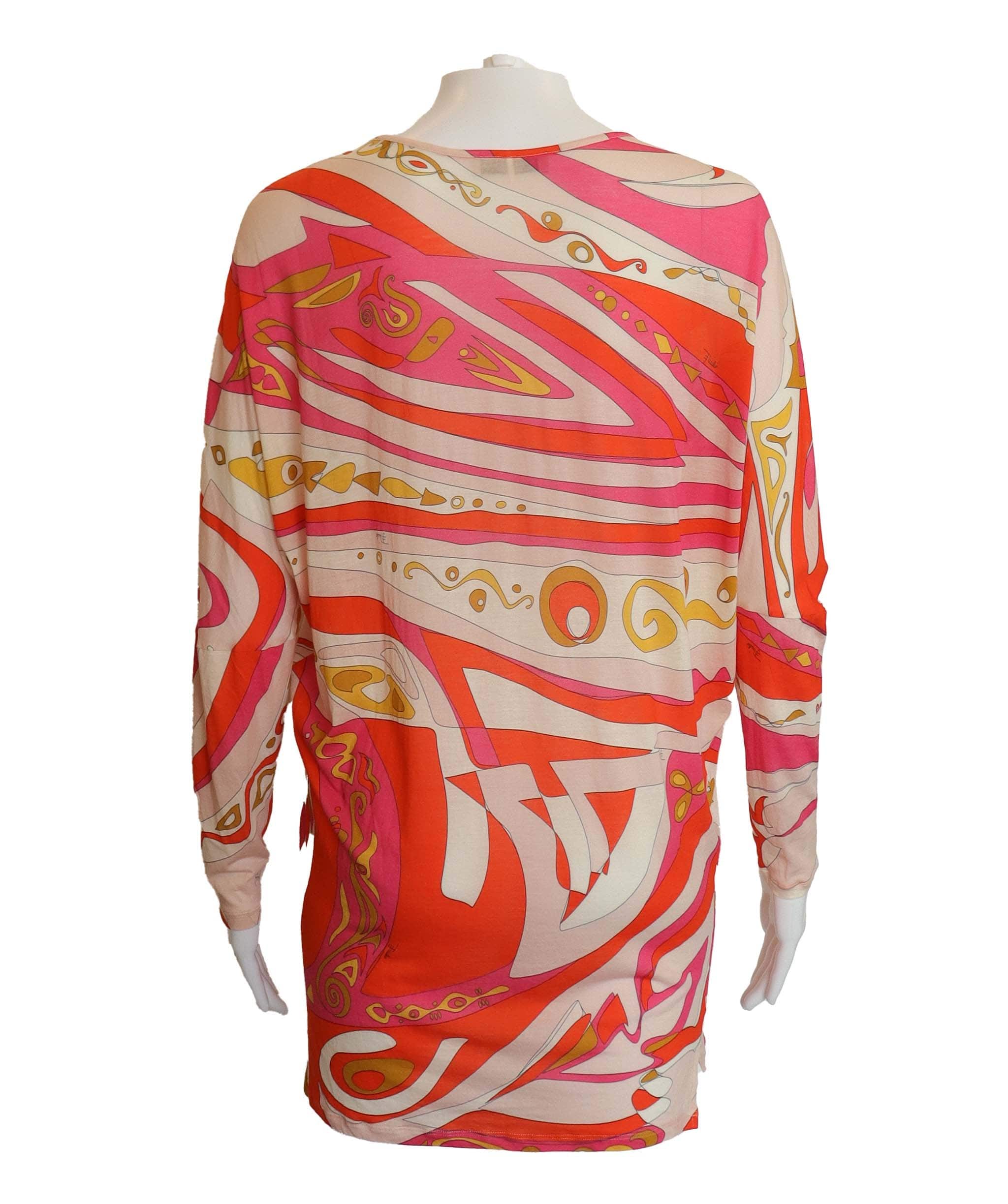 Luxury Promise Emilio Pucci Multicolor Long Sleeve Top Red DXBS4287