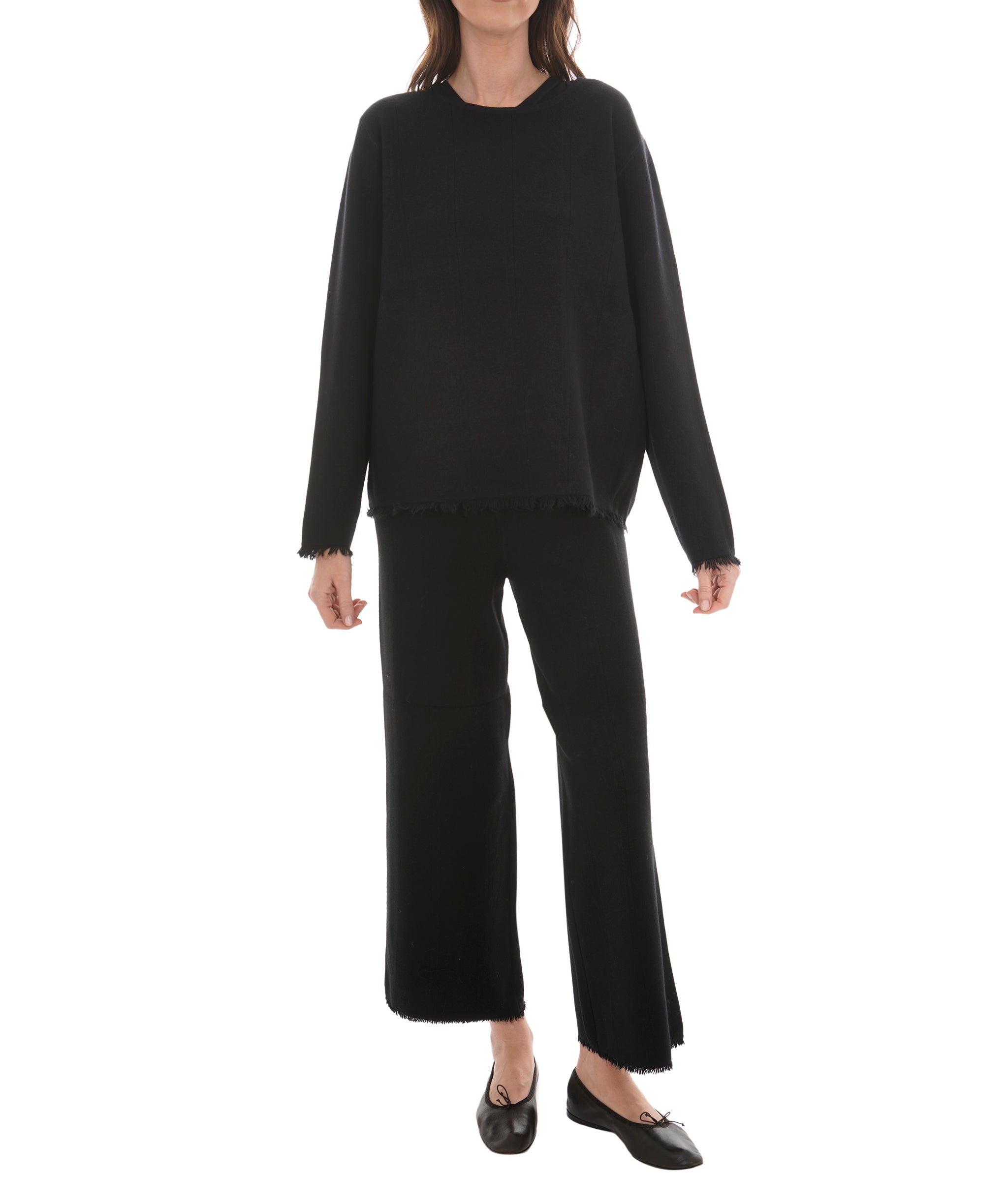 Luxury Promise Fringe Black Loungewear m/l AKC0156