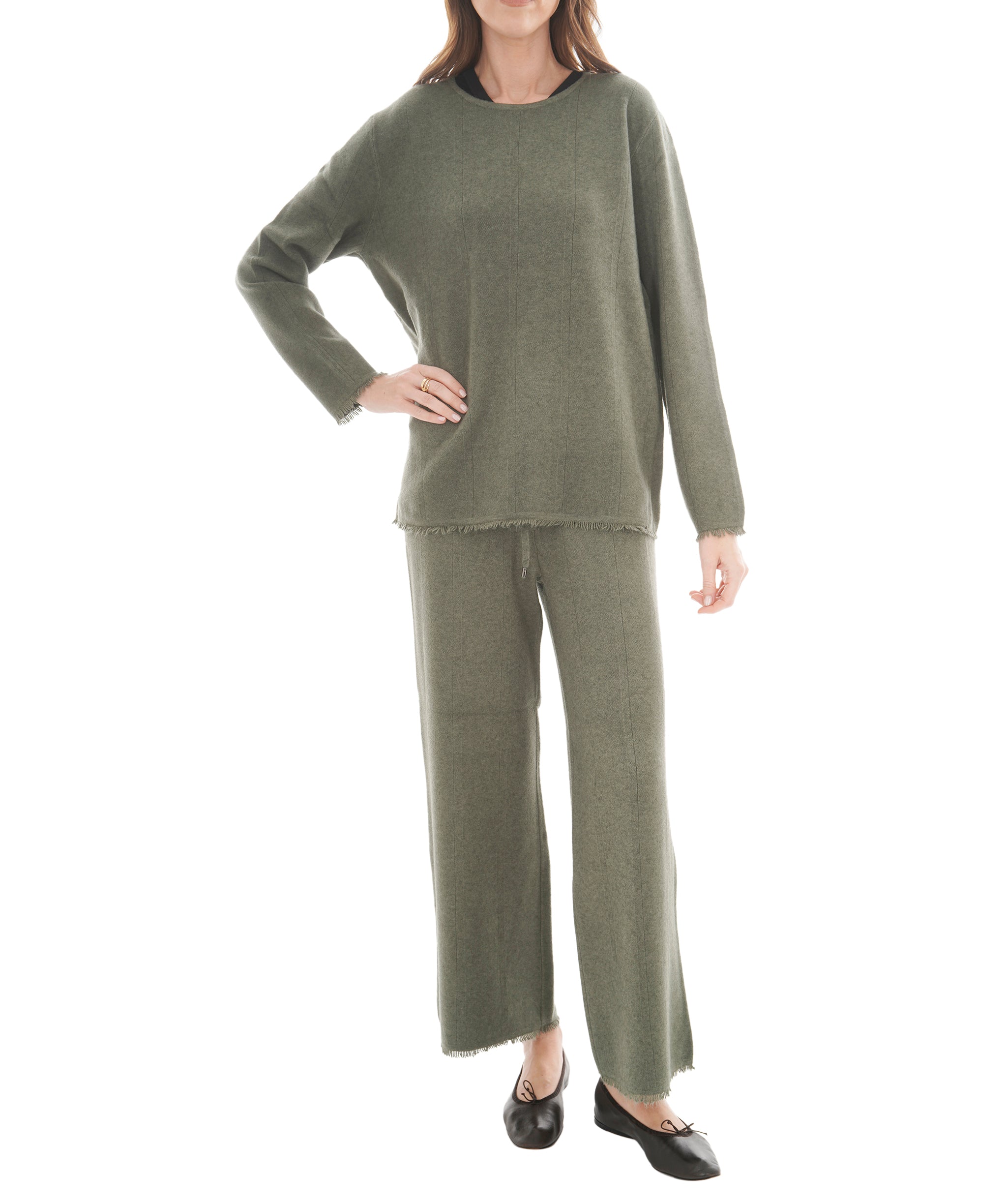 Luxury Promise Fringe Loungewear sage XL AKC0154