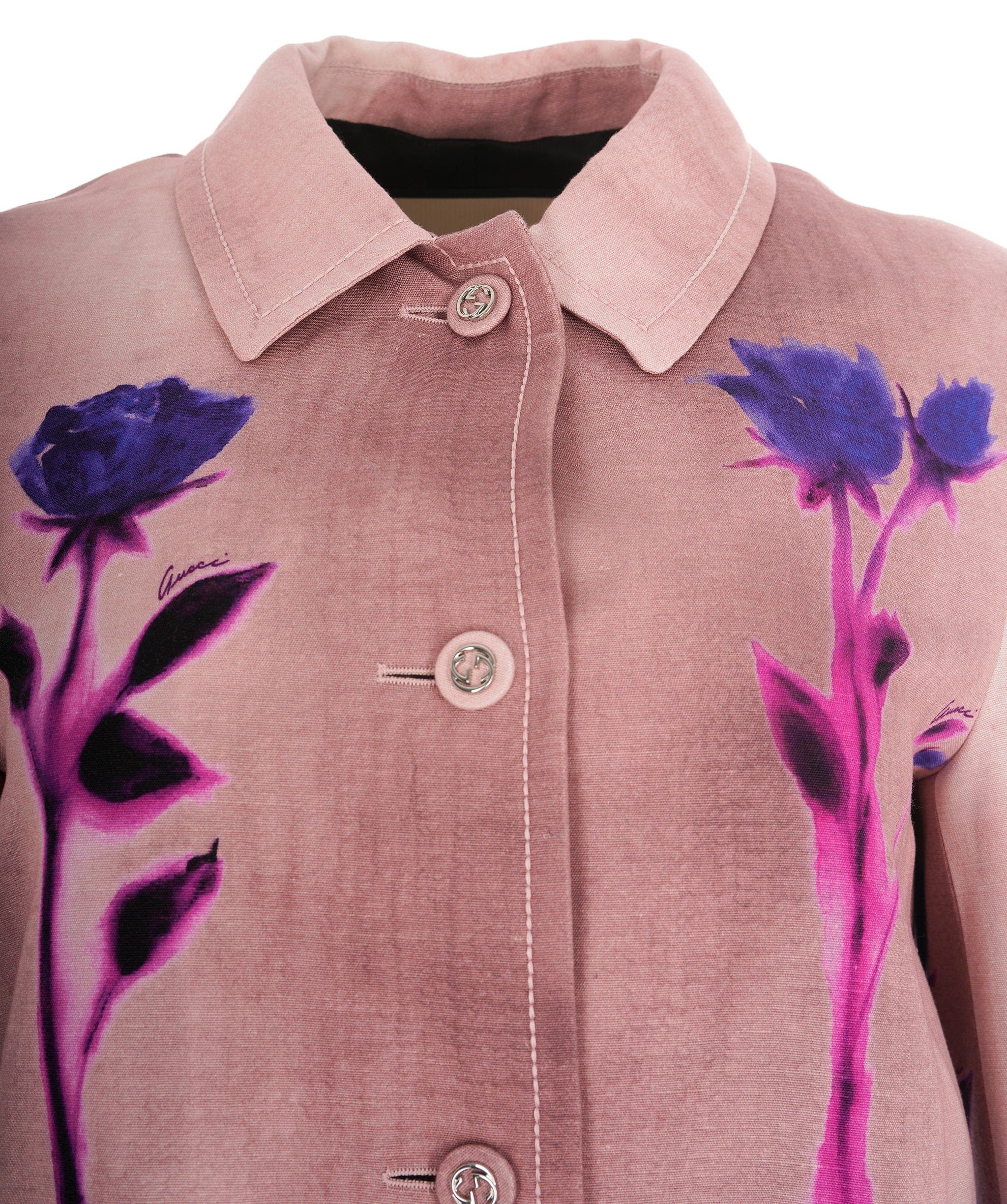 Luxury Promise Gucci Runway Purple Floral GG Blazer ALL1059