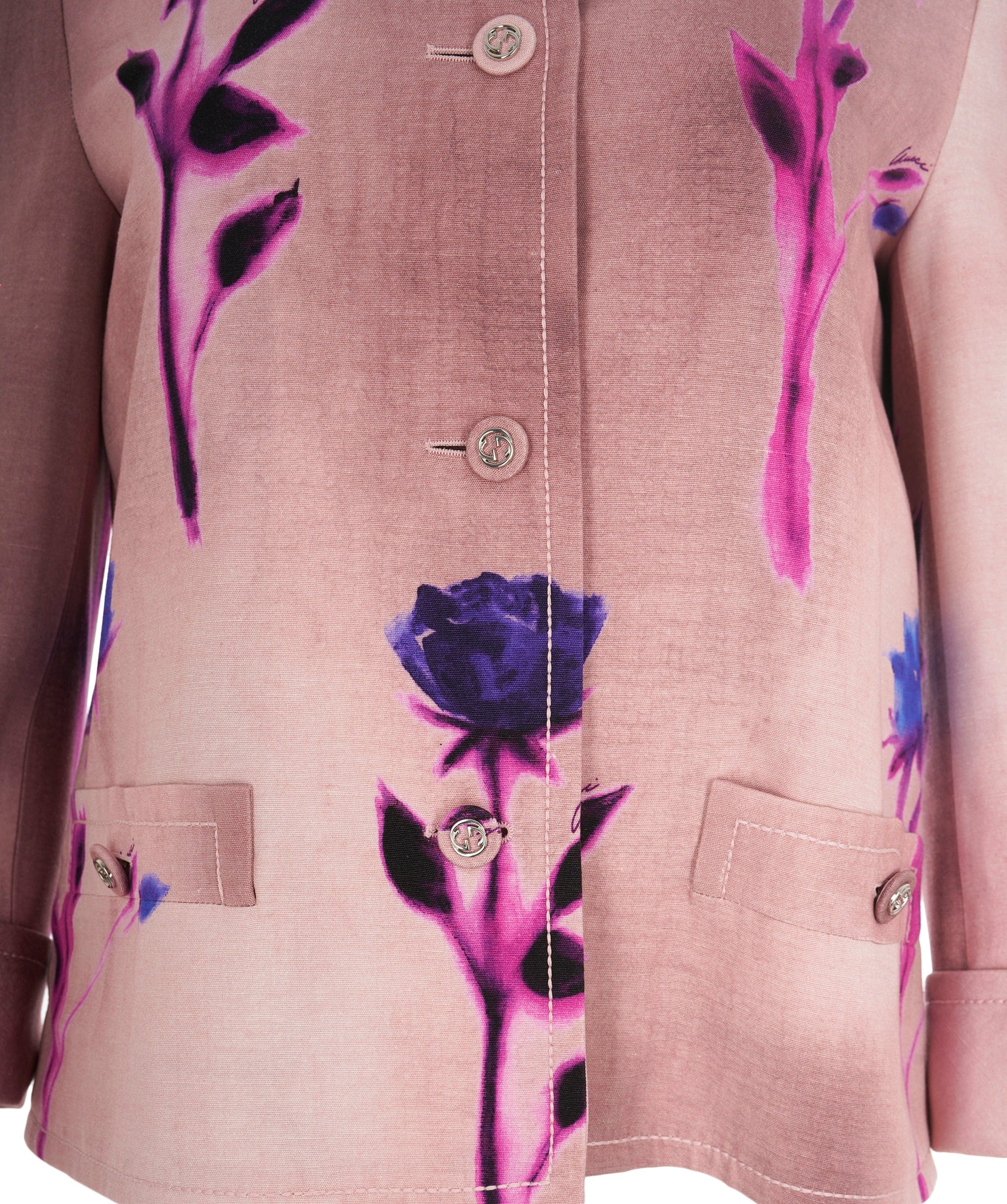 Luxury Promise Gucci Runway Purple Floral GG Blazer ALL1059