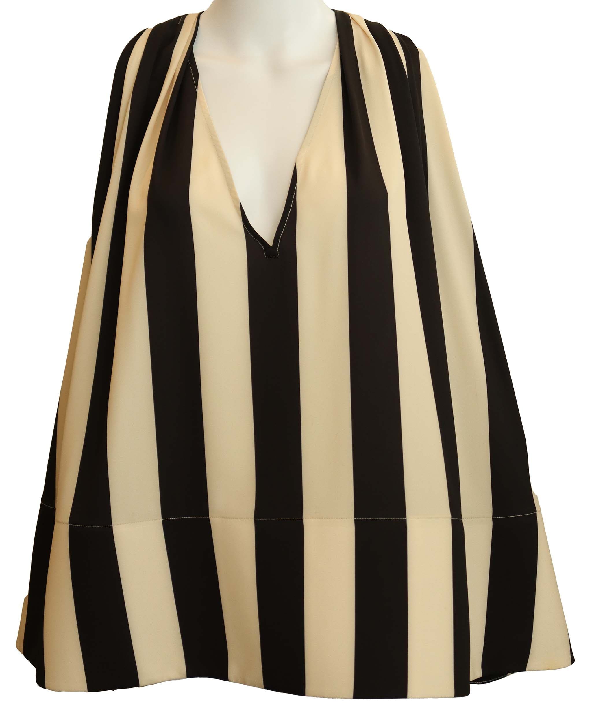 Luxury Promise * LA CROISIERE STRIPE MINI DRESS BLACK AND CREAM SMALL ASC6947