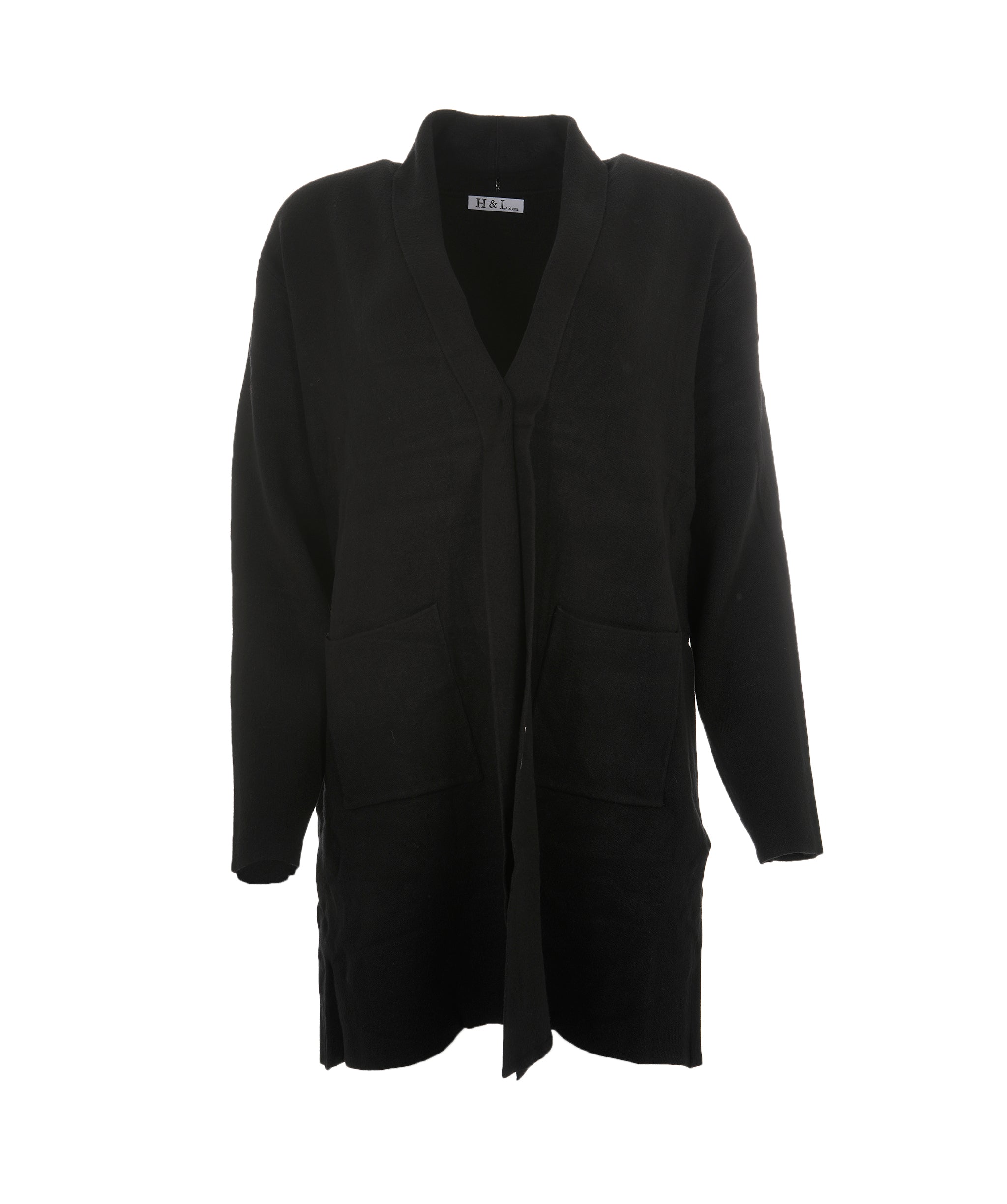 Luxury Promise Loungewear cardigan (cashmere blend) - black XL AKC0146