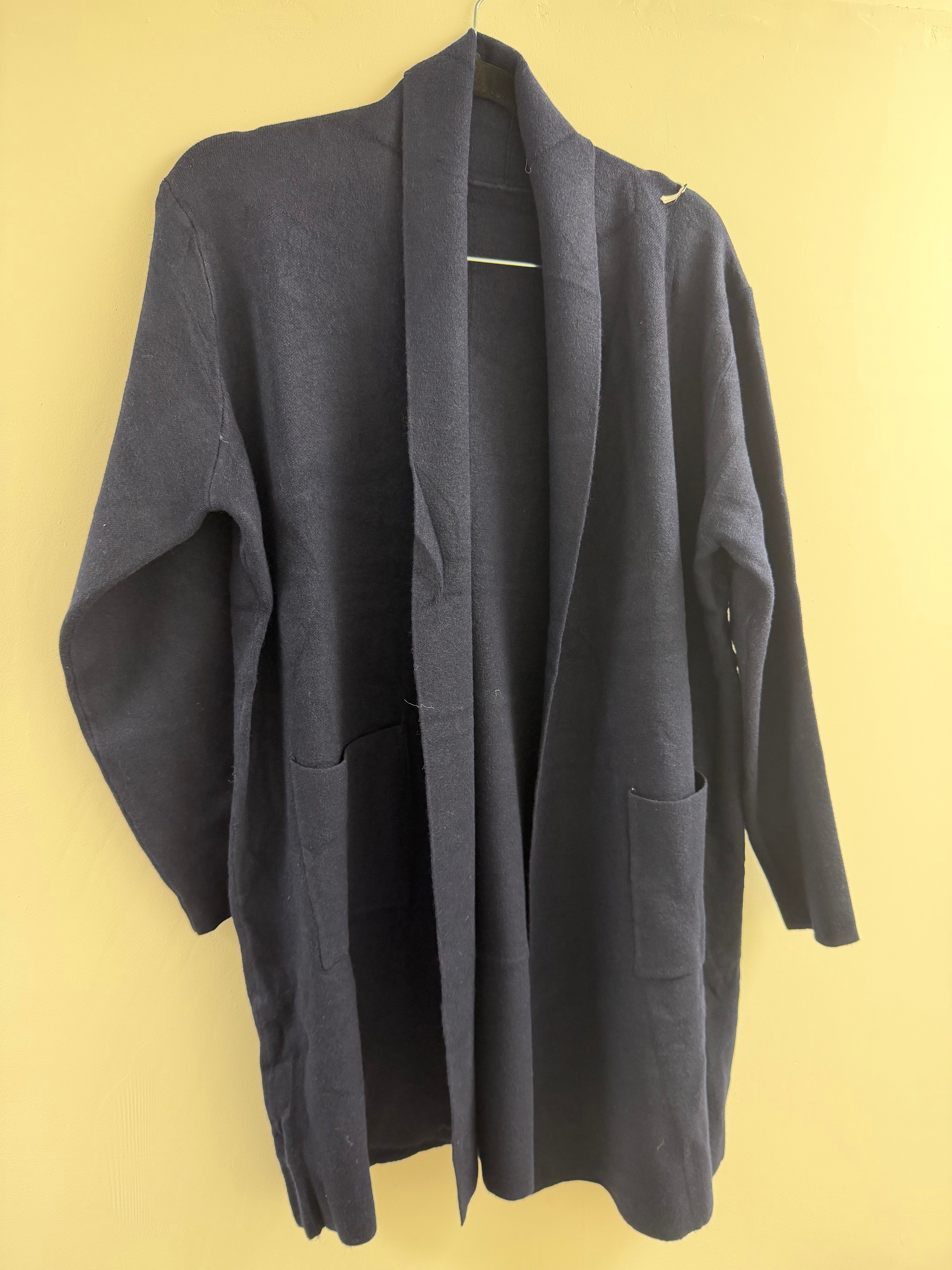 Luxury Promise Loungewear cardigan (cashmere blend) - navy ML AKC0147