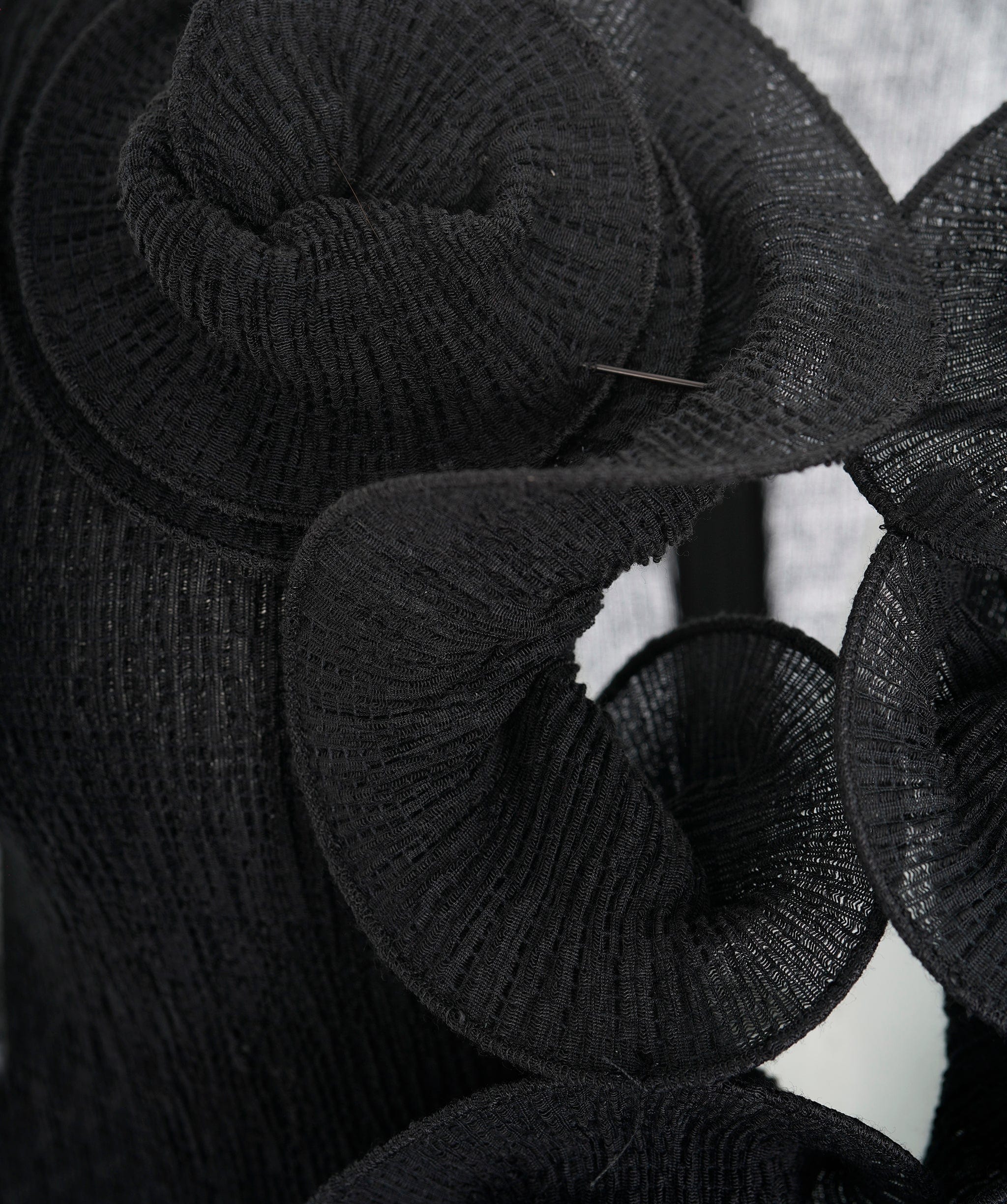 Luxury Promise Magda Butrym Black Shirred Long Sleeve Rosette Maxi Dress ALC1990