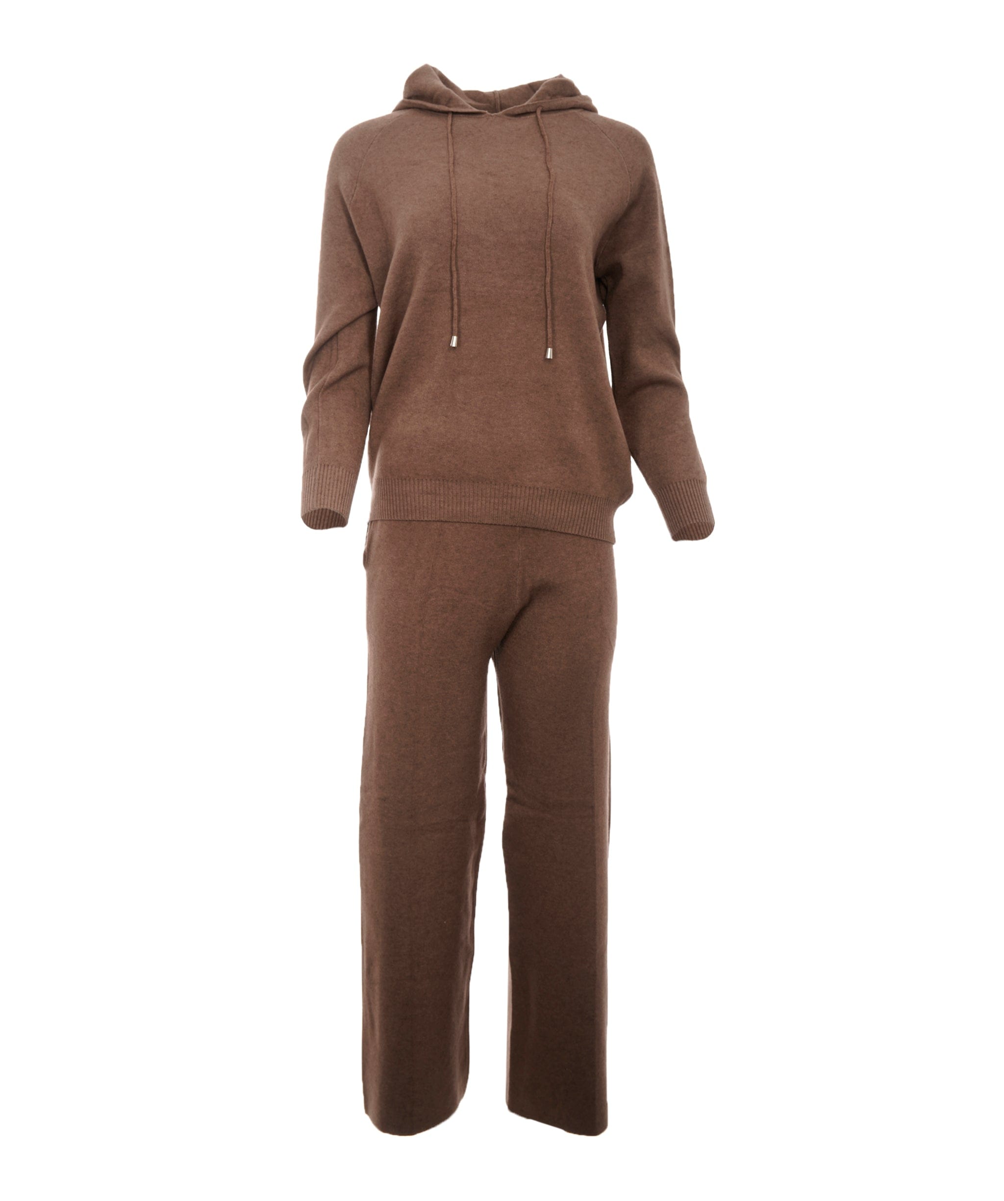 Luxury Promise Mia Brown L/XL Hooded Cashmere Loungewear Set DBXL0087