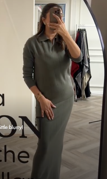 Luxury Promise Original Sage Green Skirt Edition Loungewear Set ML AKC0078