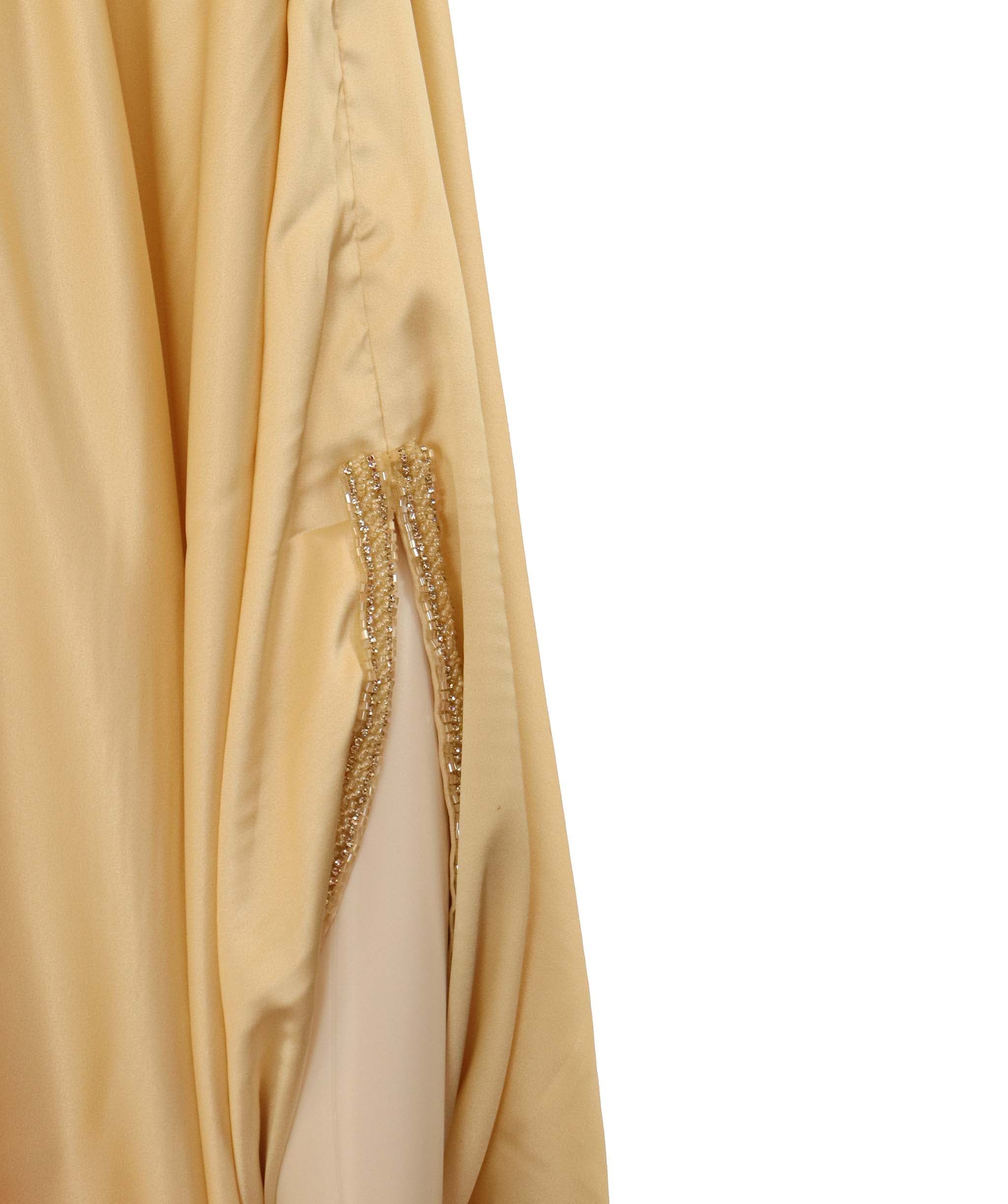 Luxury Promise Pink ombre kaftan satin with bead v neckline TP020