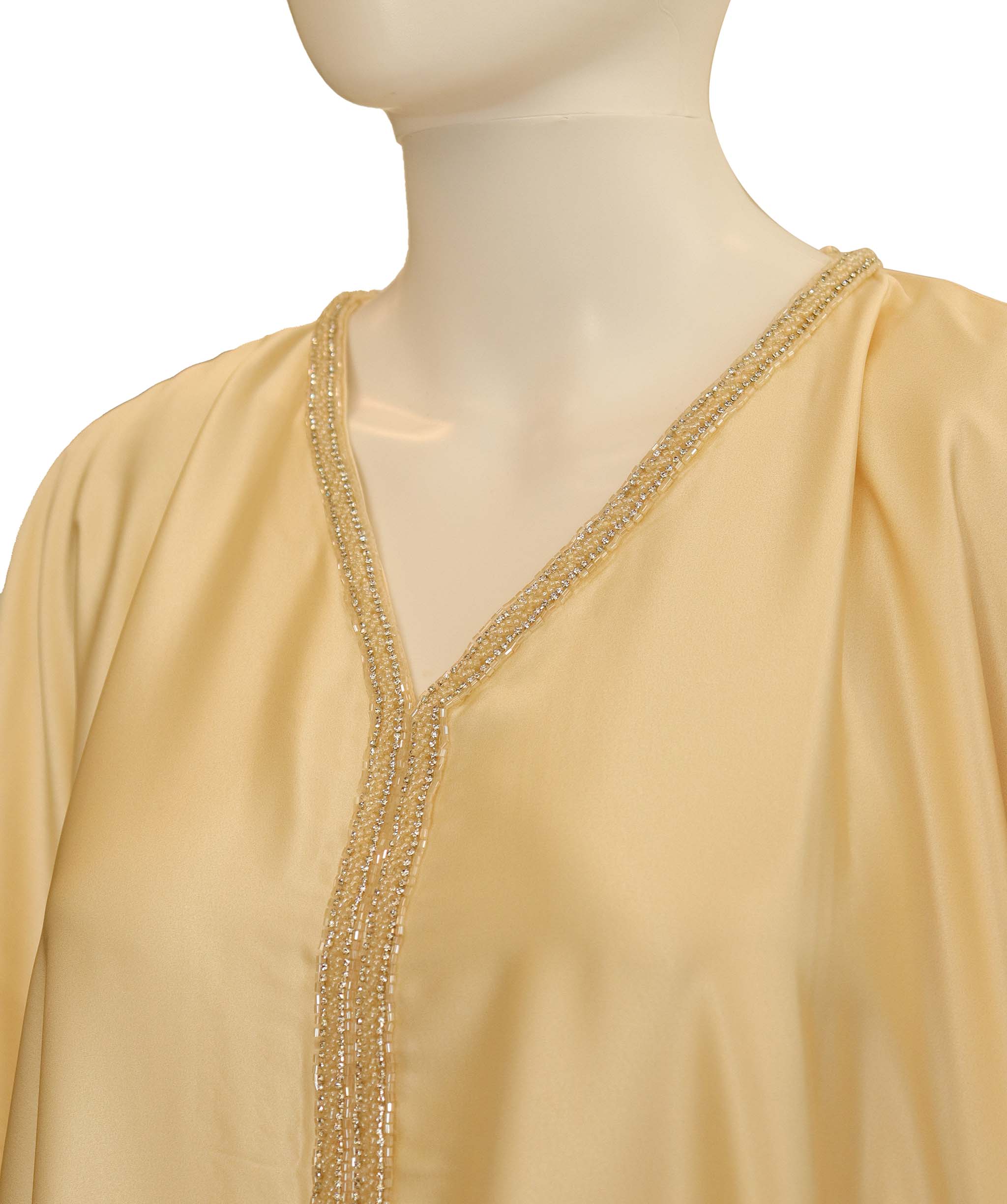 Luxury Promise Pink ombre kaftan satin with bead v neckline TP020