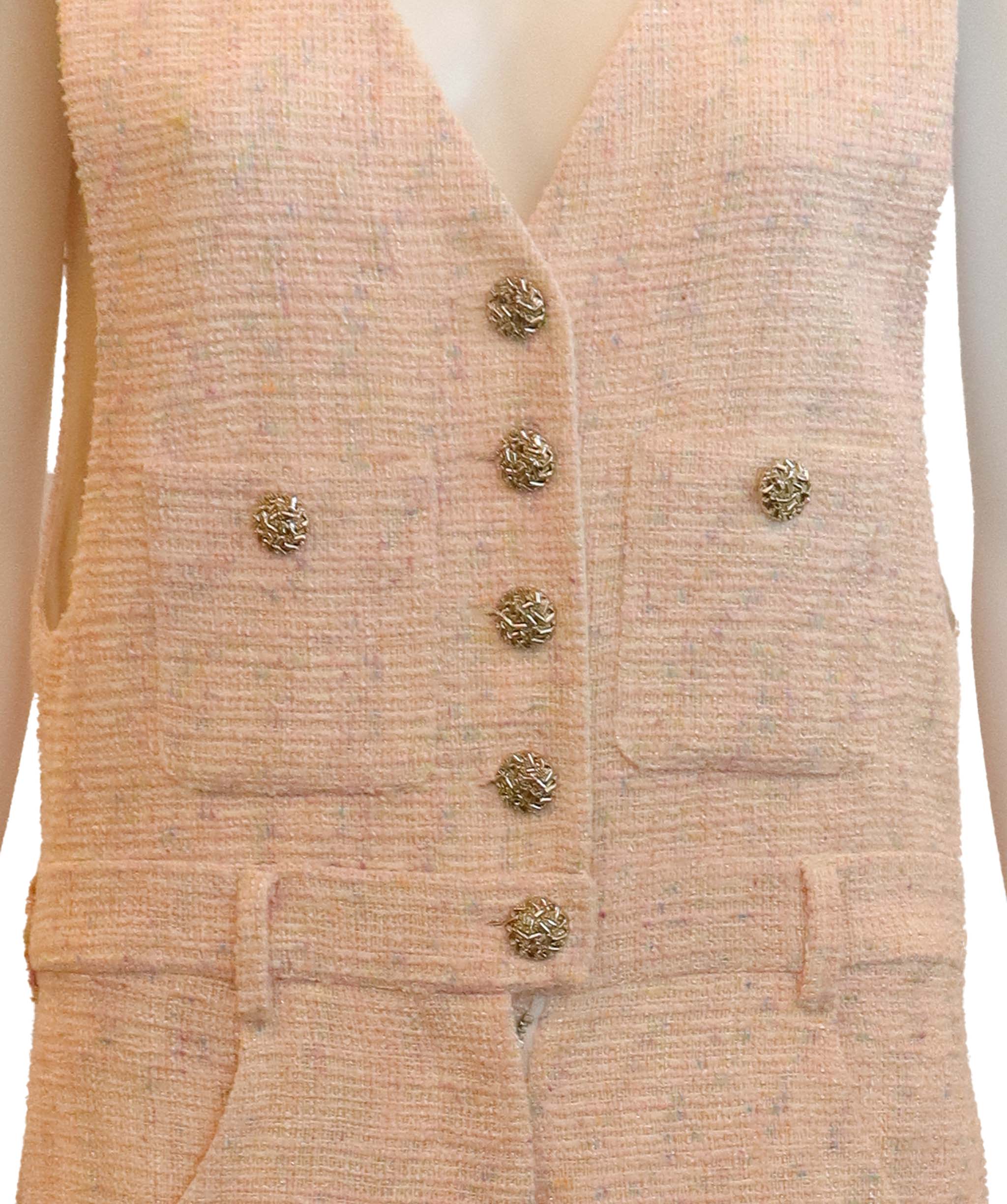 Luxury Promise Pink tweed Solange dungaree TP001
