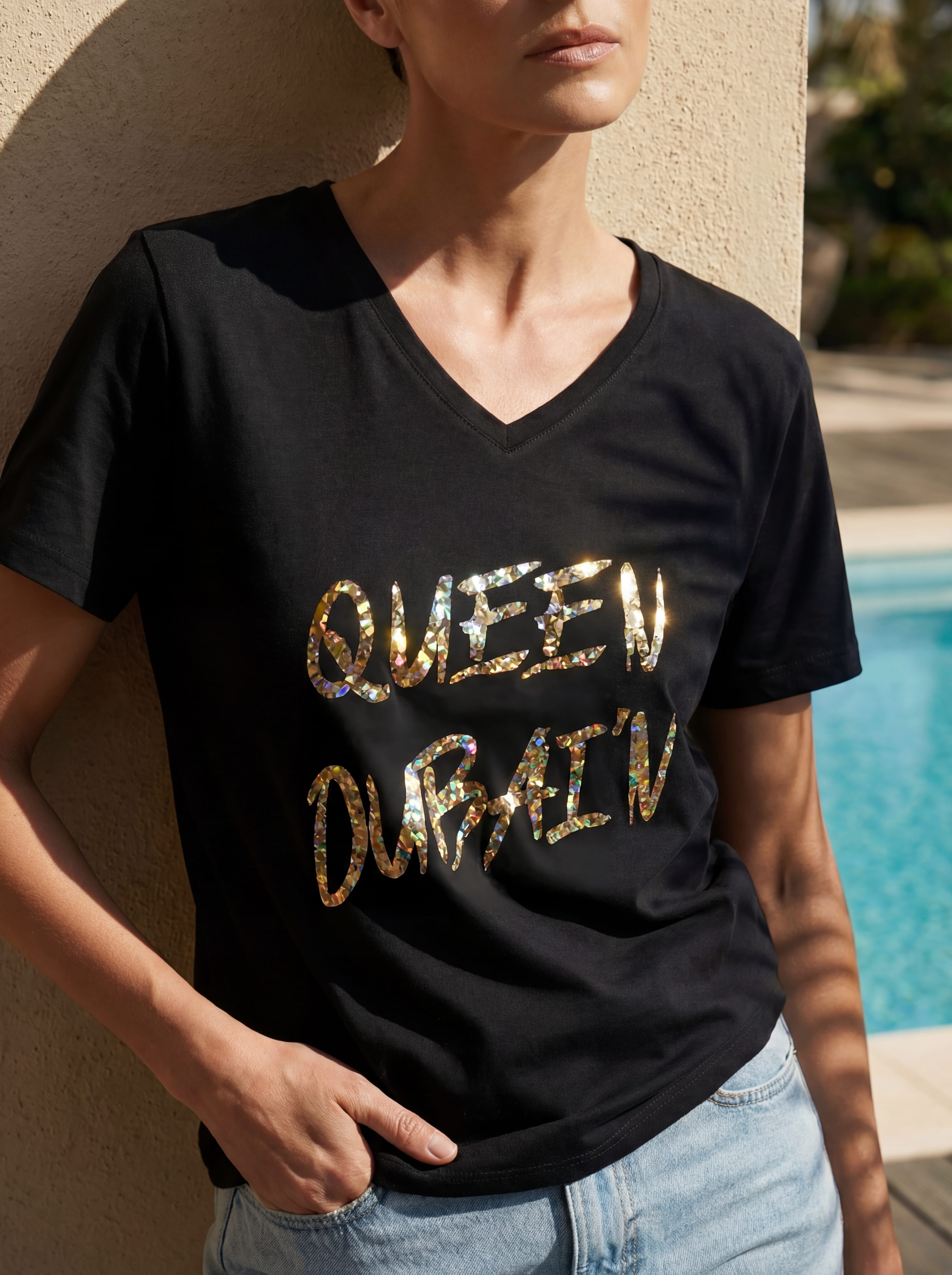 Luxury Promise QUEEN DUBAIN BLACK/GOLD HOLOGRAM SIZE S ASC7111
