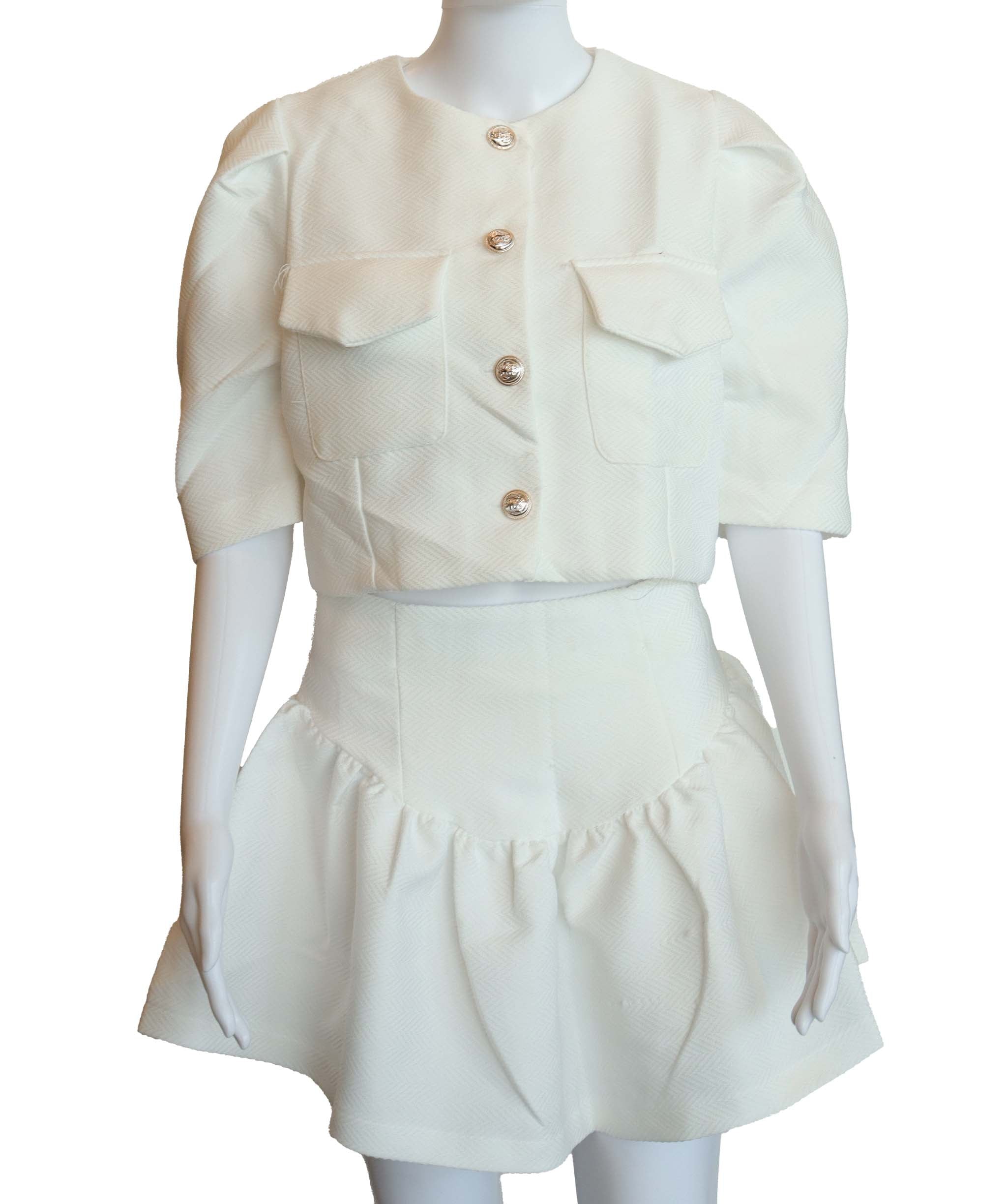 Luxury Promise S Gorgeous Top & Skirt White AGC2751