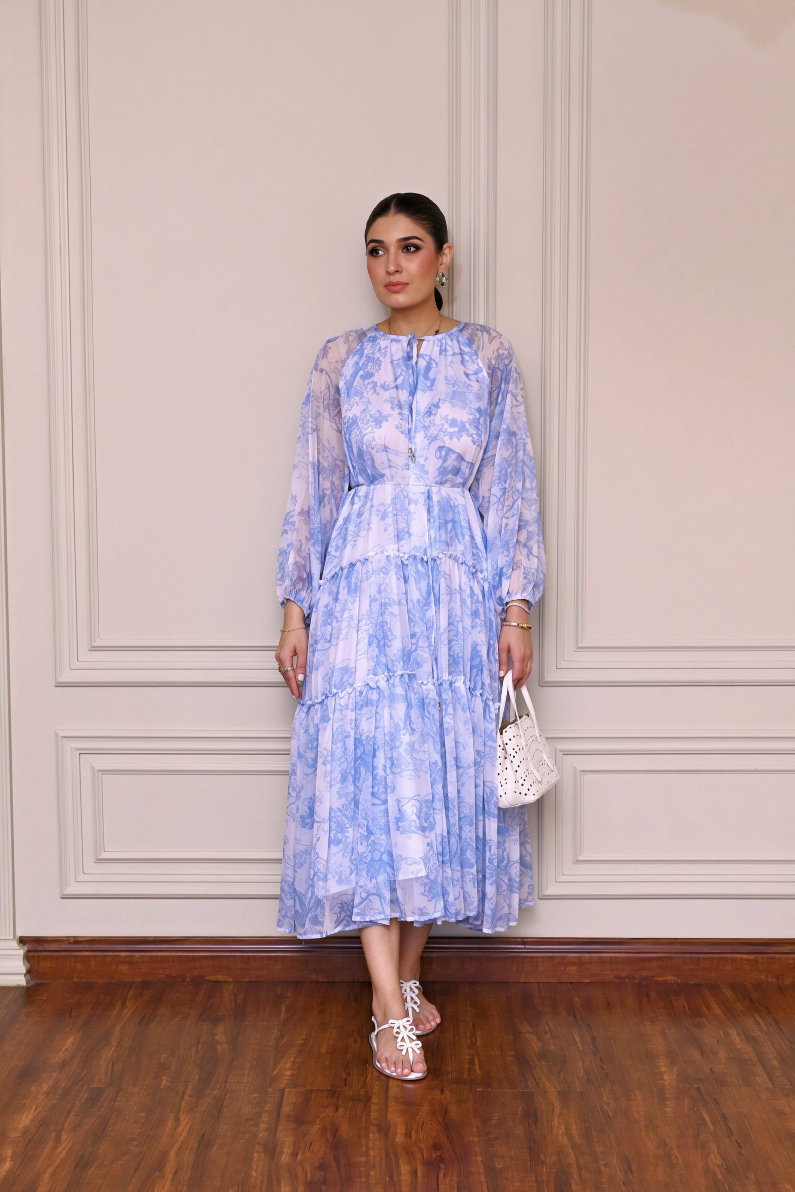 Luxury Promise Santorini dress with belt zah15