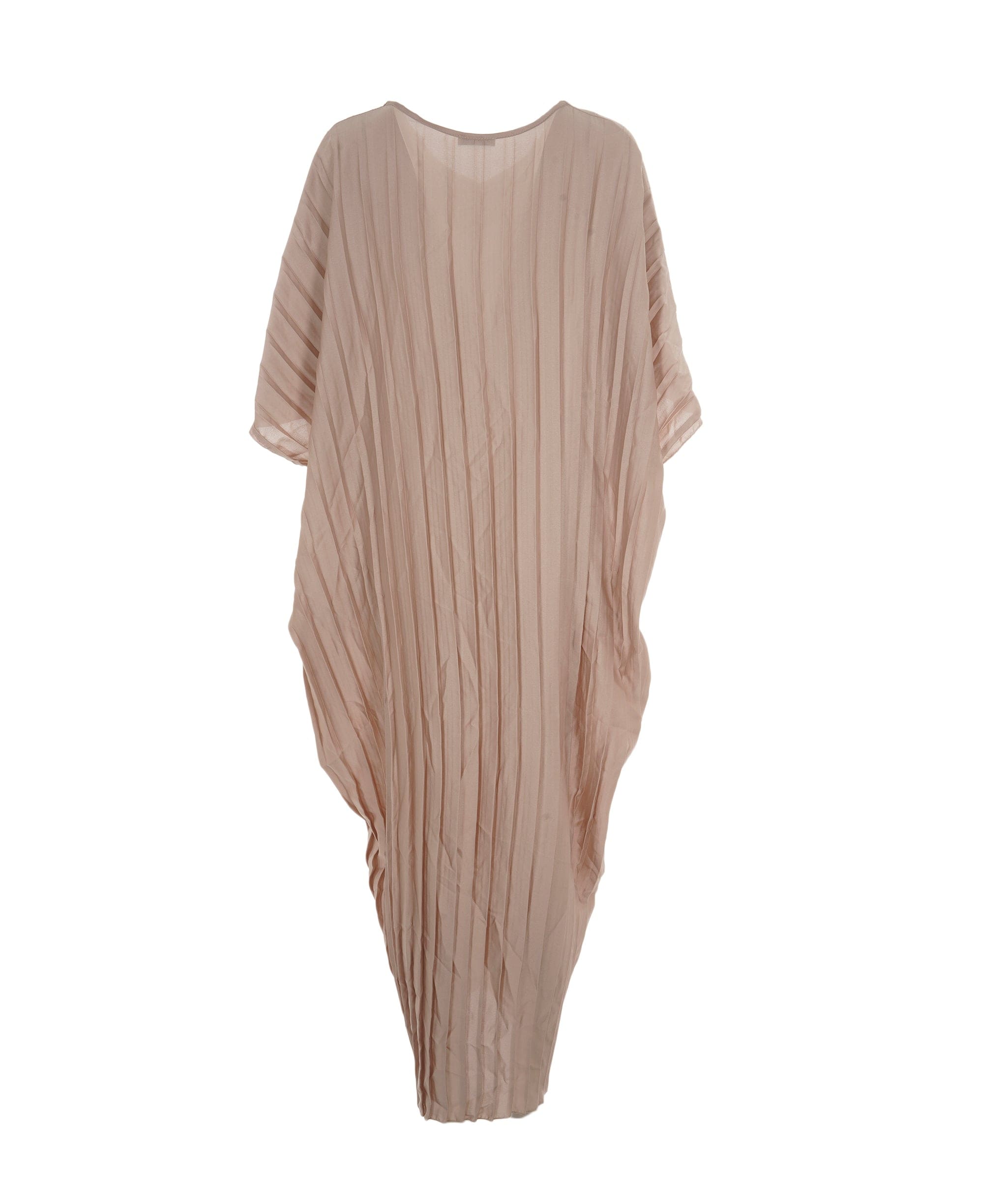 Luxury Promise Satin V-Neck Pleated Kaftan Champagne (One size UK 8-20) AKL0136