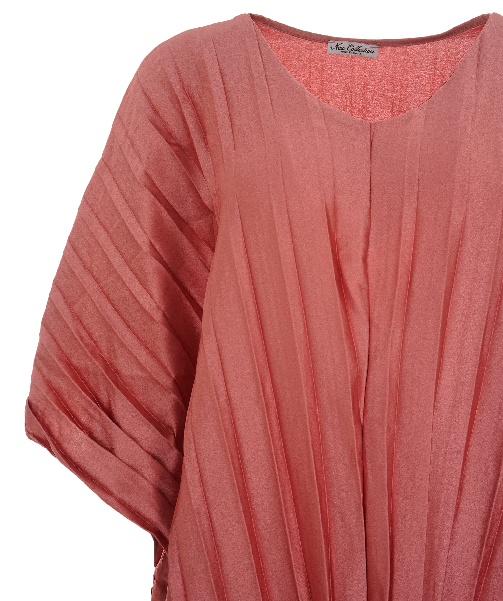 Luxury Promise Satin V-Neck Pleated Kaftan Dusky pink (One size UK 8-20)AKL0139
