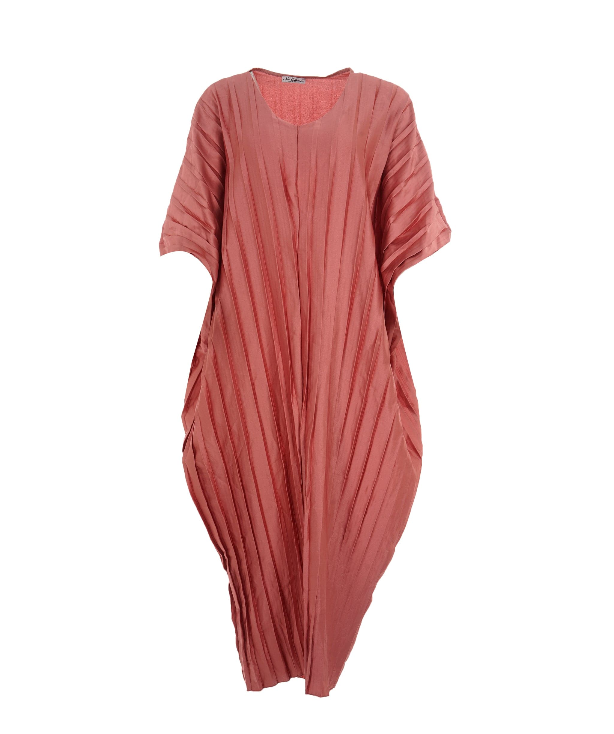 Luxury Promise Satin V-Neck Pleated Kaftan Dusky pink (One size UK 8-20)AKL0139