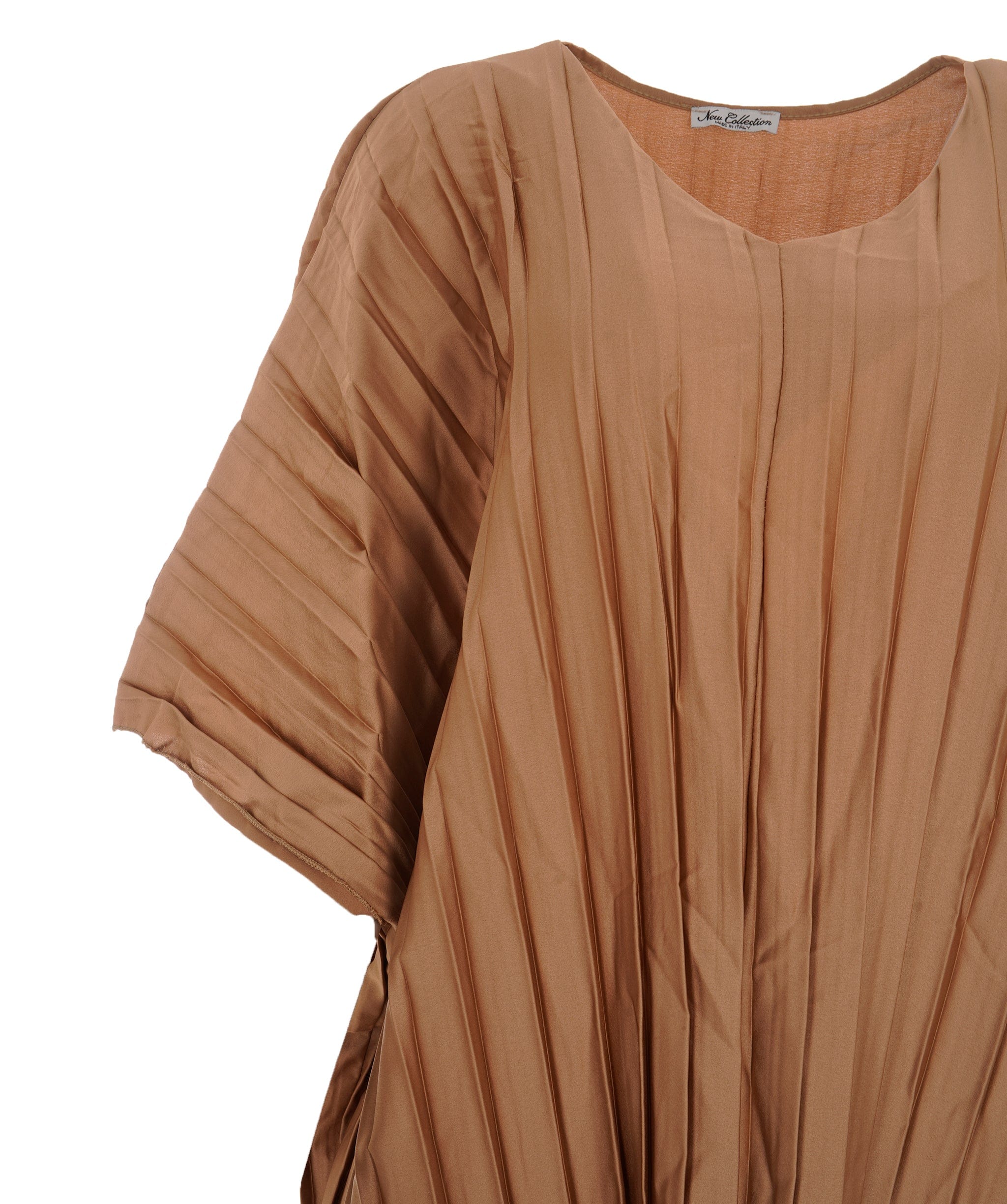 Luxury Promise Satin V-Neck Pleated Kaftan Gold (One size UK 8-20) AKL0138