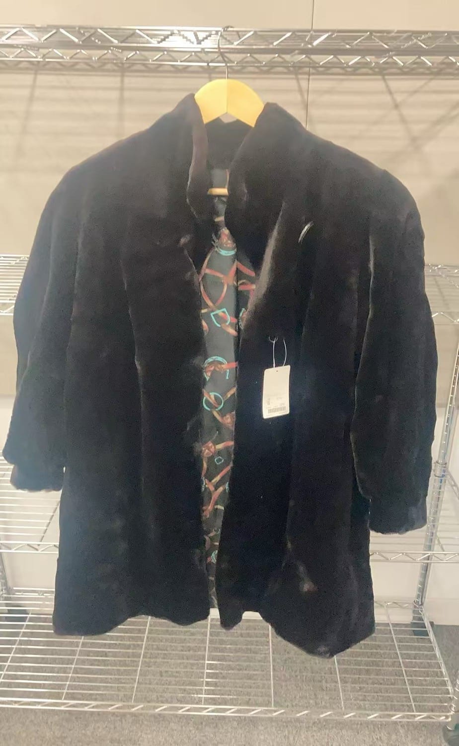 Luxury Promise Sheared Mink Black Medium Coat 9926041400184