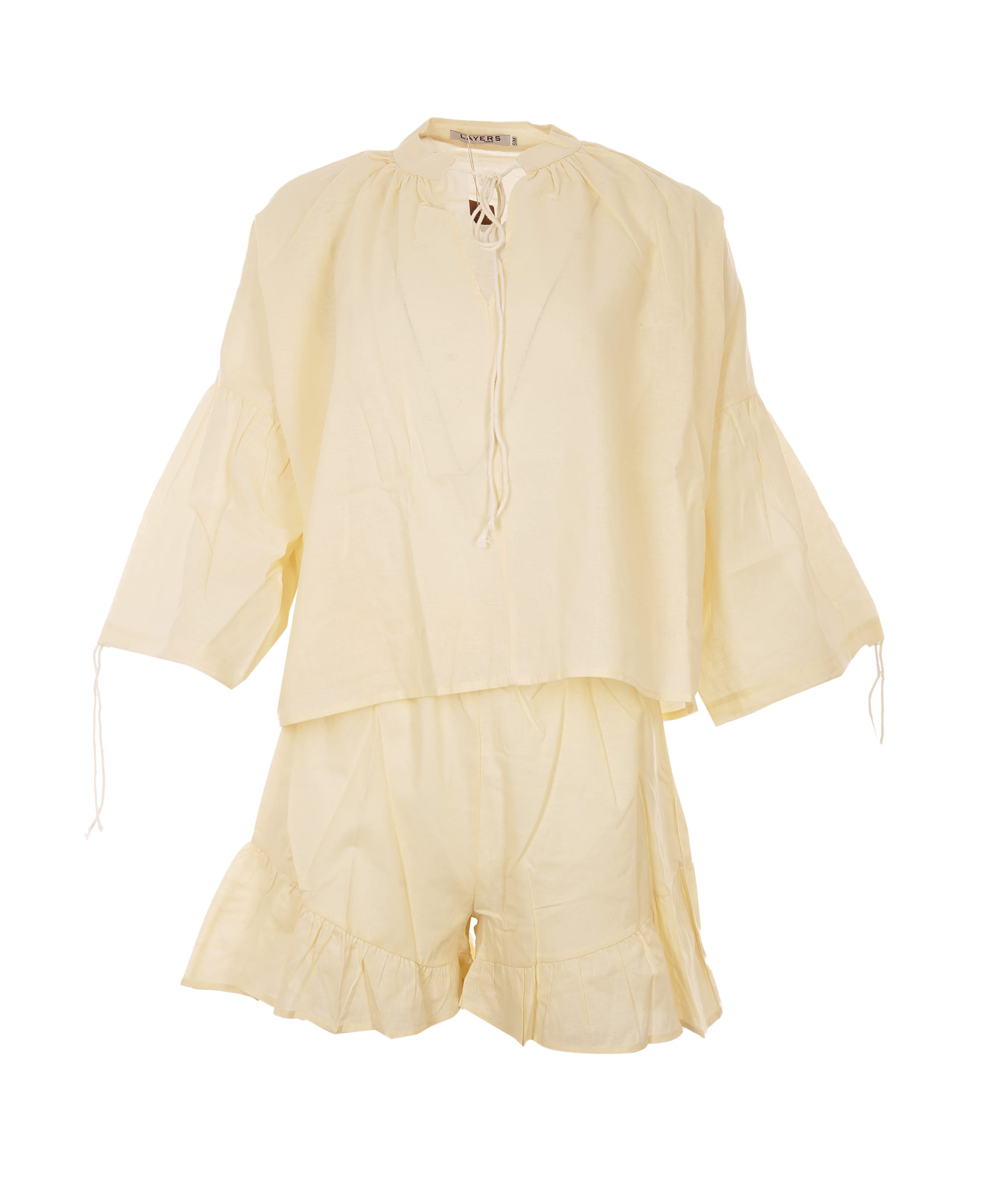 Luxury Promise The Monaco Butter Yellow Linen Short Set M/L ALC4134