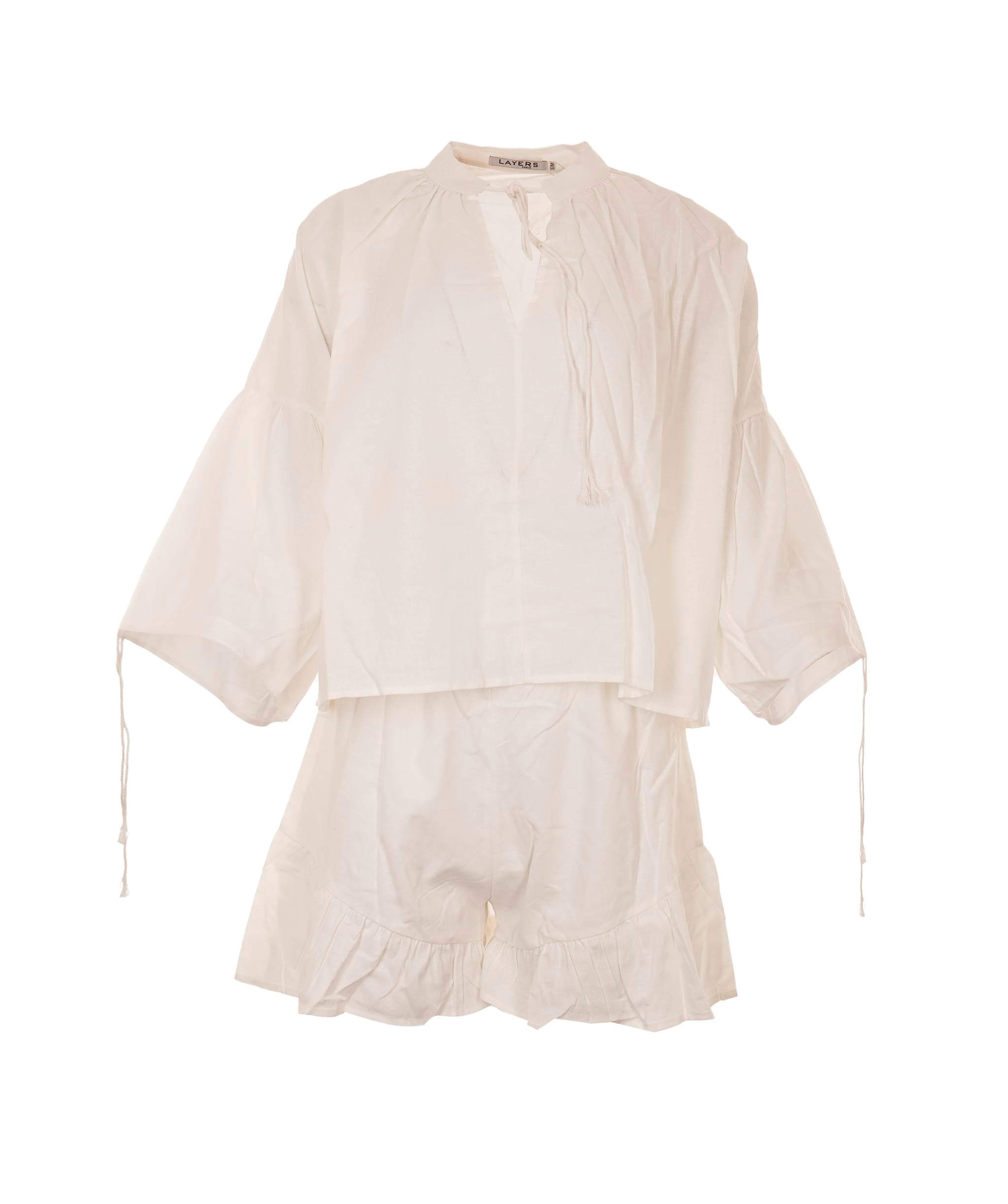 Luxury Promise The Monaco White Linen Short Set M/L ALC4132