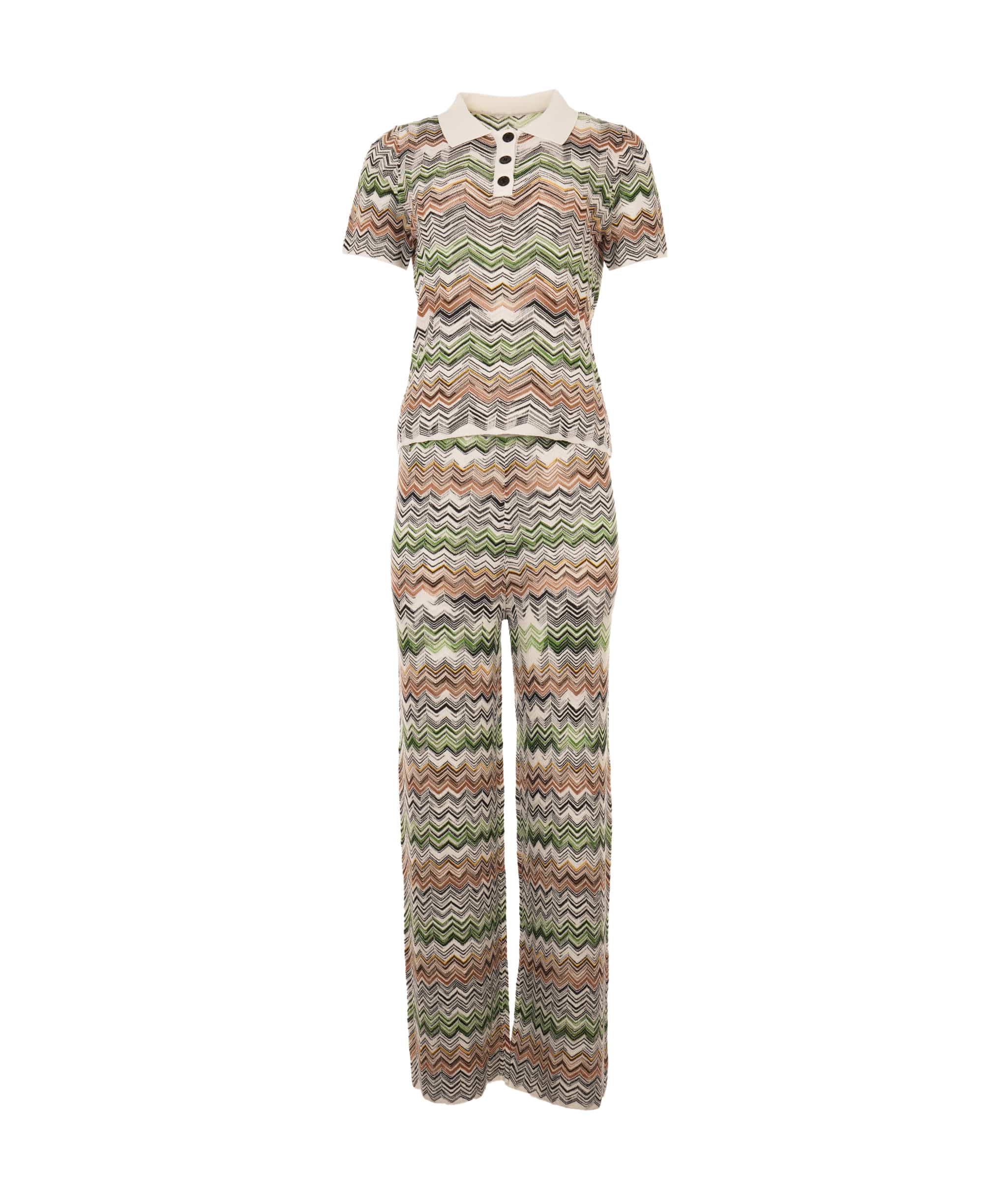 Luxury Promise The White Multi Coloured Trouser Set L ALC4139