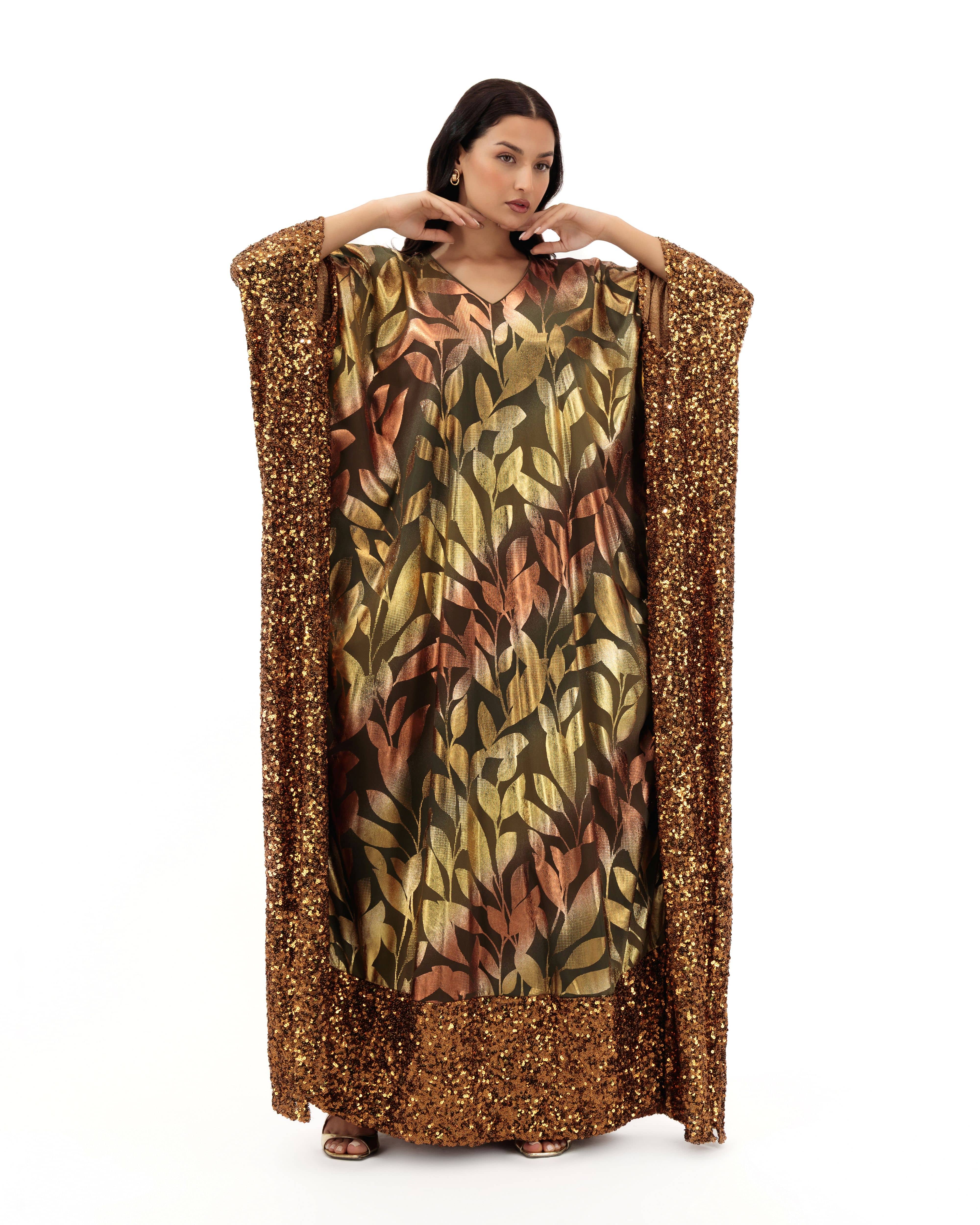 Luxury Promise TROPICAL KAFTAN BRONZE SIZE OS ASC7065