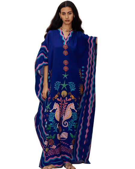 Luxury Promise Vea Kaftan Dress - Indigo TYC-25-47-M