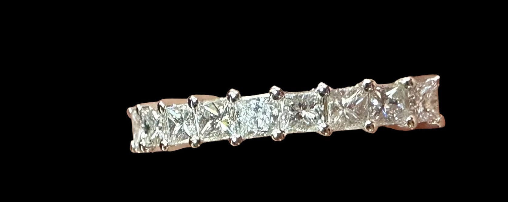 Luxury Promise 18k White Gold with Princess Cut Diamond Eternity Ring 0.65ct