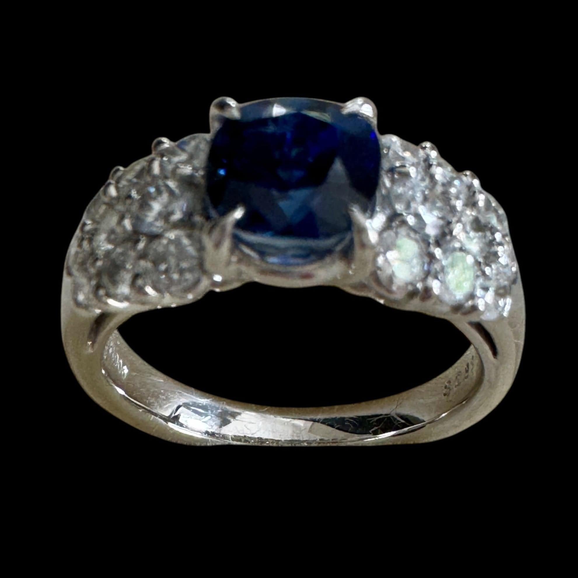 Luxury Promise 2.398ct "Royal Blue" Sapphire & 1.00ct Diamond Ring set in Platinum