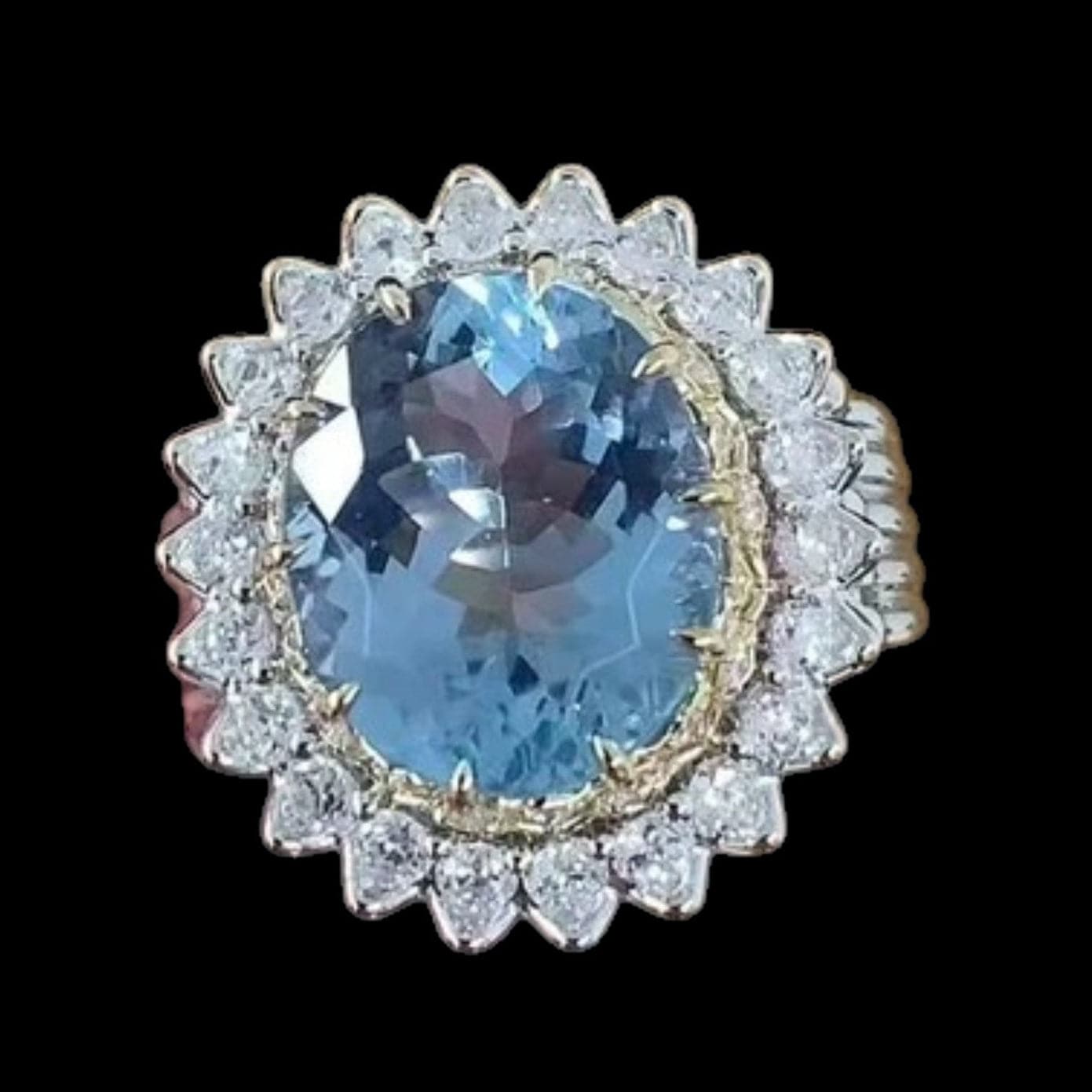 Luxury Promise 5.48ct "Exceptional" Santa Maria Colour Aquamarine & 1.05ct Diamond Ring set in 18K Gold