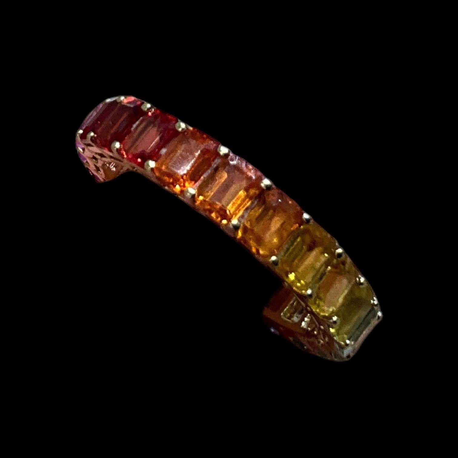 Luxury Promise 5.93ct Ruby & Natural Multi Sapphire Ring set in 18K Yellow Gold