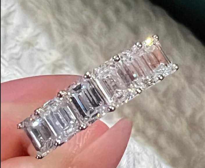 Luxury Promise GIA Certified Eternity Ring with Emerald Cut Diamonds 1.80ct