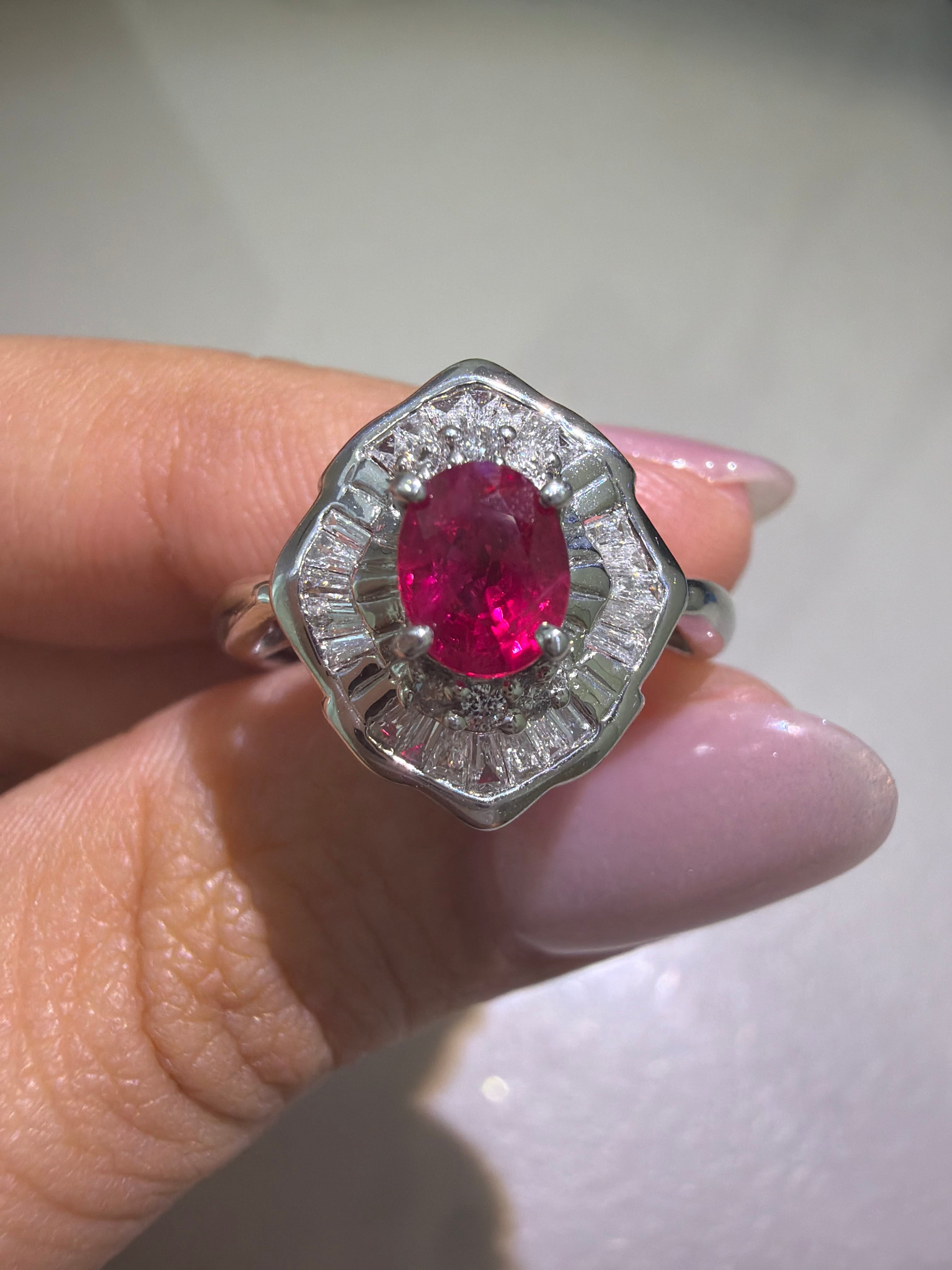Luxury Promise Ruby Ring in Pt900 / R0.71ct / D0.4ct 3480 JJC0620