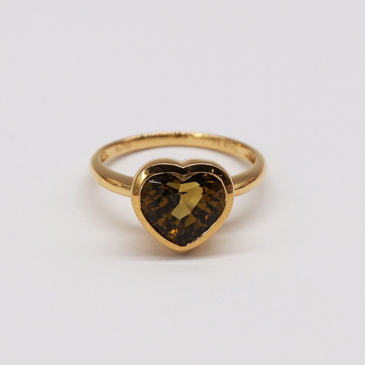 Luxury Promise SANDY HEART EMOJI YELLOW TOURMALINE RING K18 YG AVCHK341