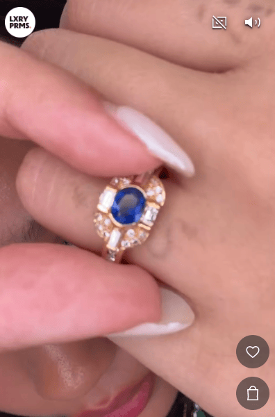 Luxury Promise Sapphire Ring in 18K / 5g, S0.85, D0.32ct/0.36ct / Size 4.5 US 9840A JJC0455